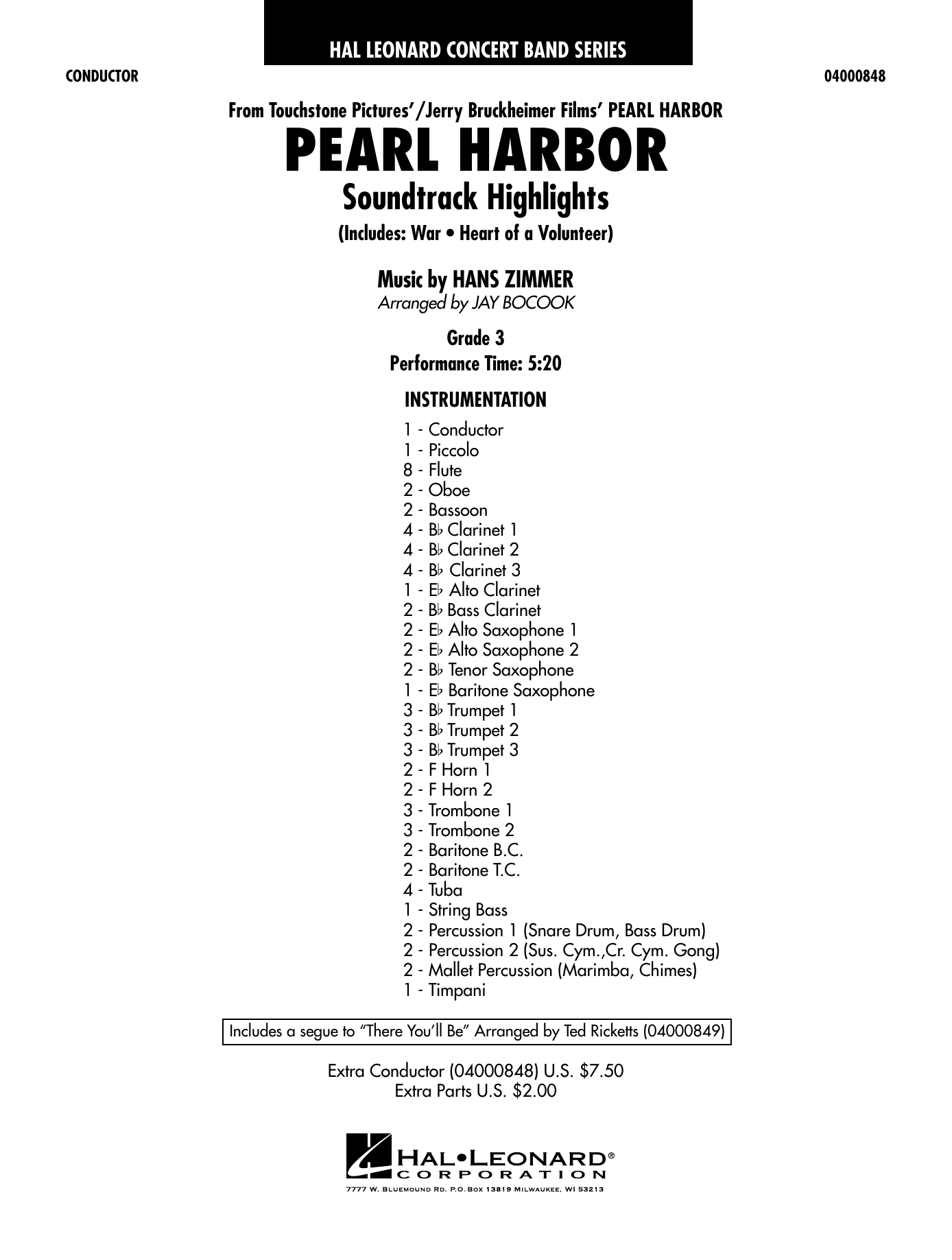 Pearl Harbor Soundtrack Highlights (arr. Jay Bocook) - Full Score