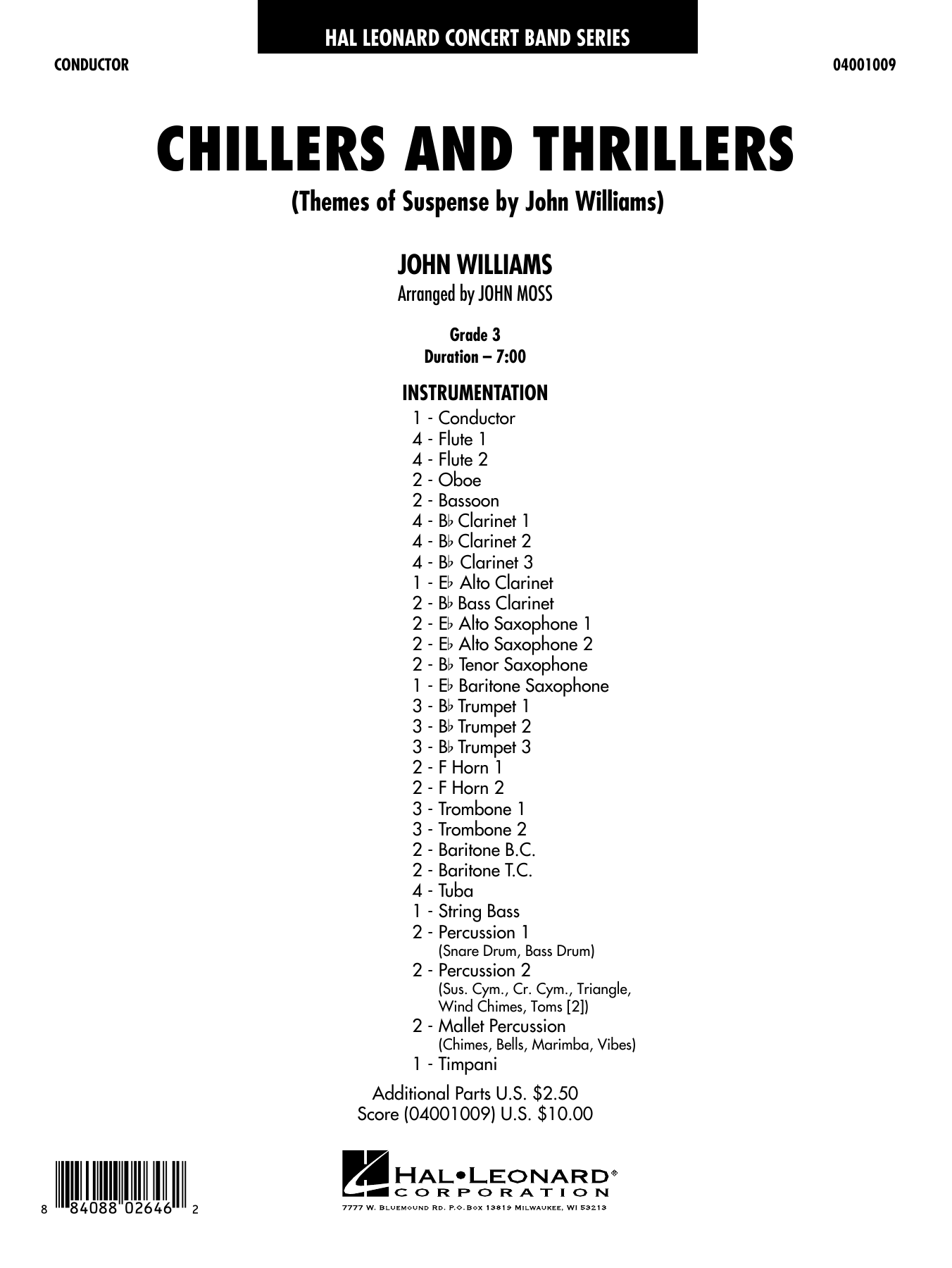 Chillers and Thrillers (arr. John Moss) - Full Score