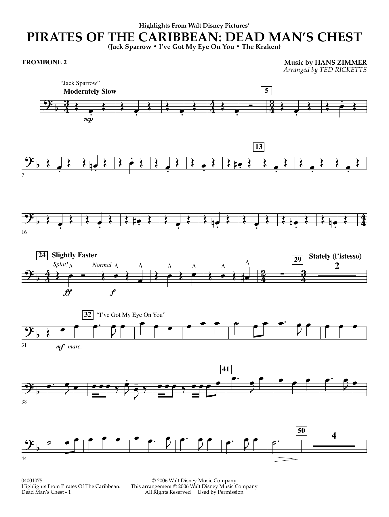 Highlights from Pirates Of The Caribbean: Dead Man's Chest - Trombone 2
