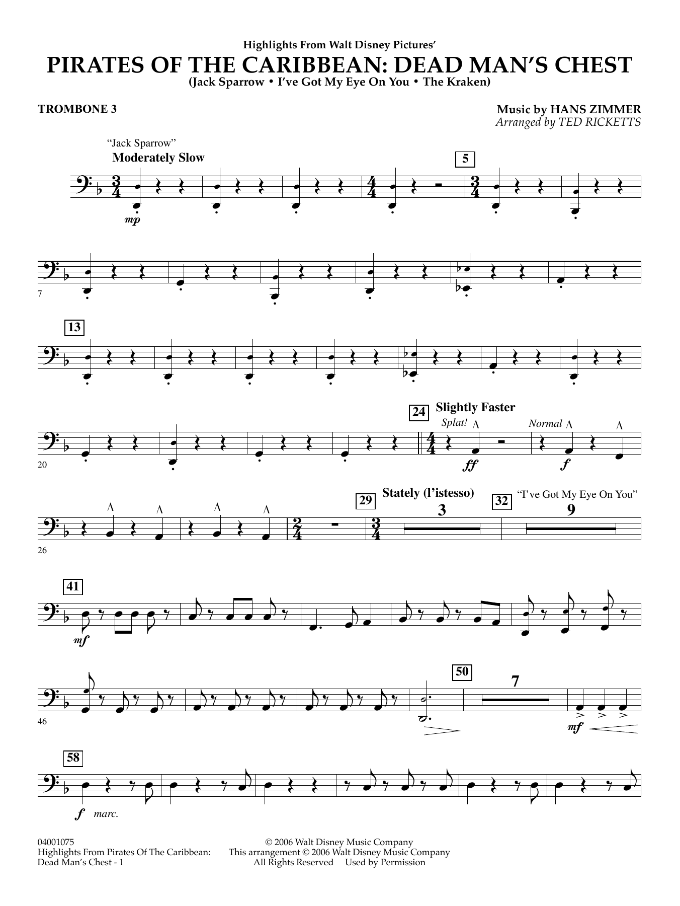 Highlights from Pirates Of The Caribbean: Dead Man's Chest - Trombone 3
