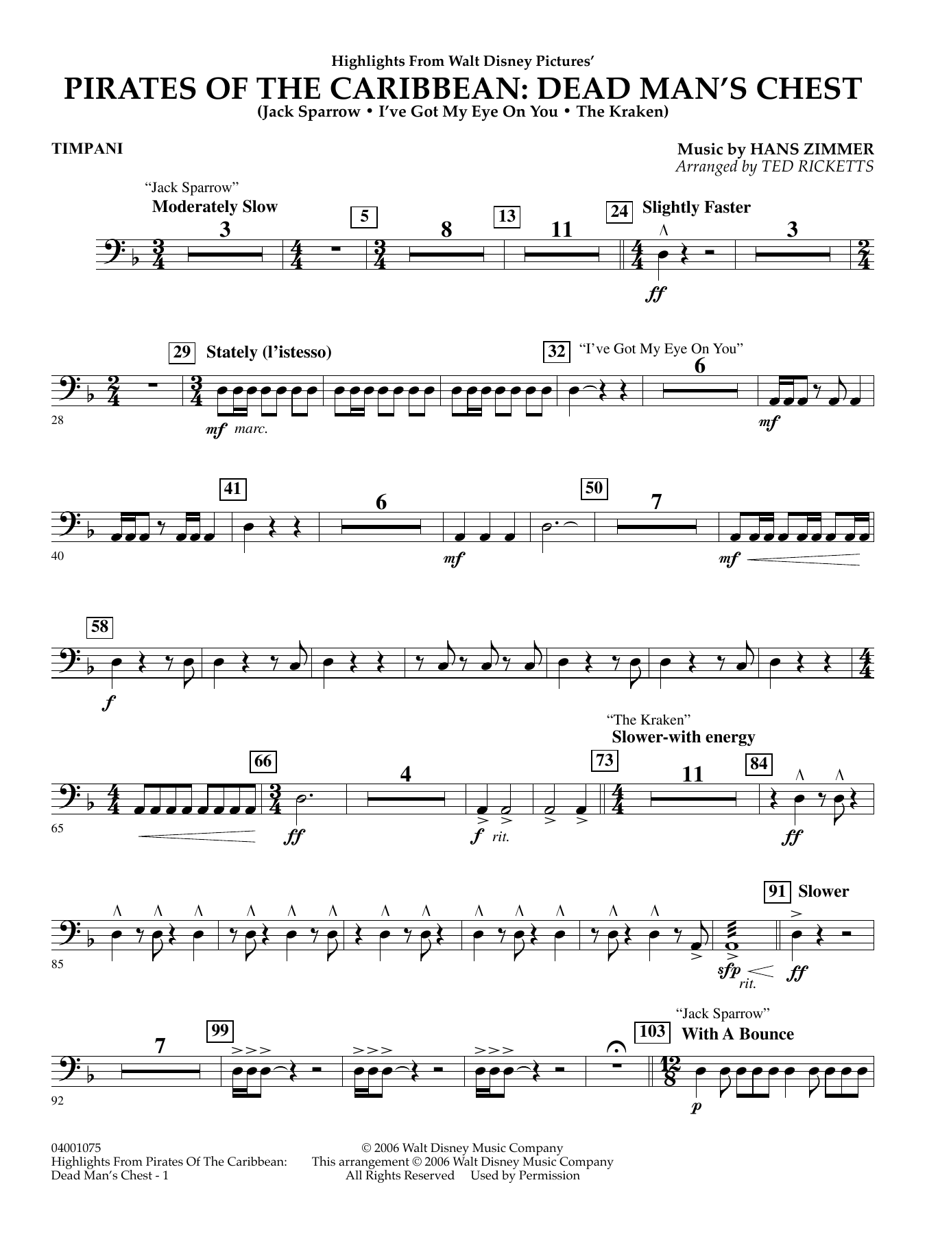 Highlights from Pirates Of The Caribbean: Dead Man's Chest - Timpani