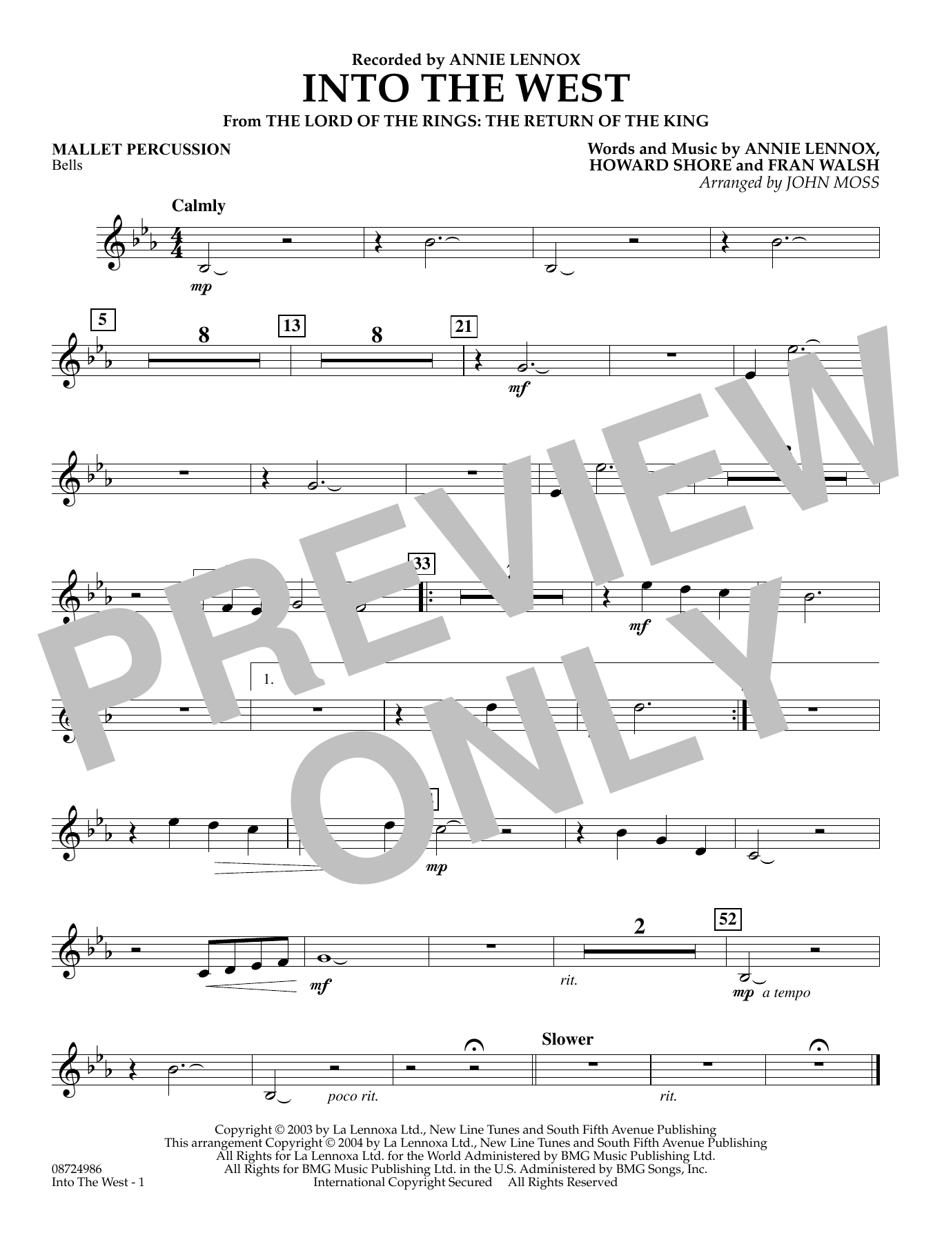 Into The West (from Lord of the Rings: The Return of the King) - Mallet Percussion