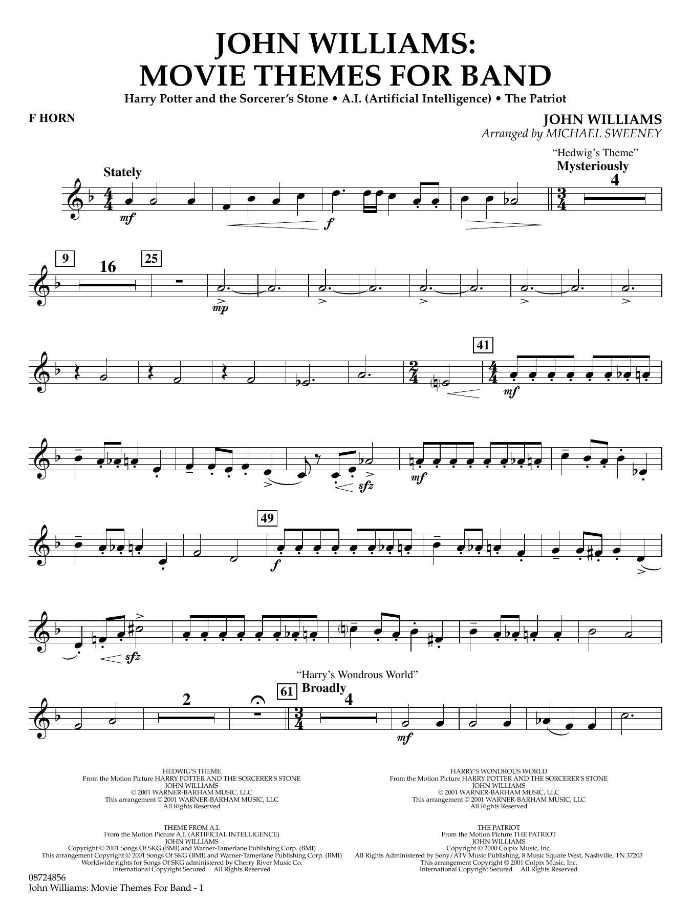 John Williams: Movie Themes for Band - F Horn