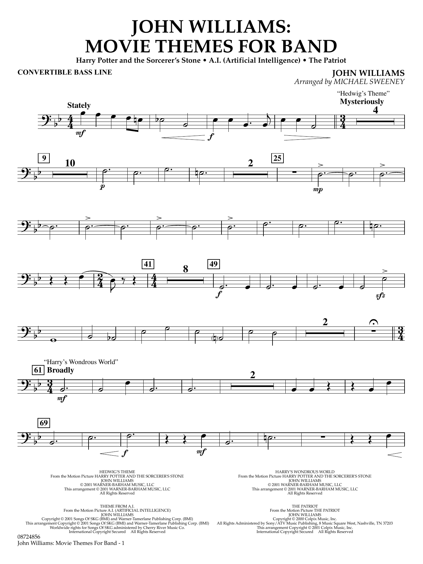 John Williams: Movie Themes for Band - Convertible Bass Line