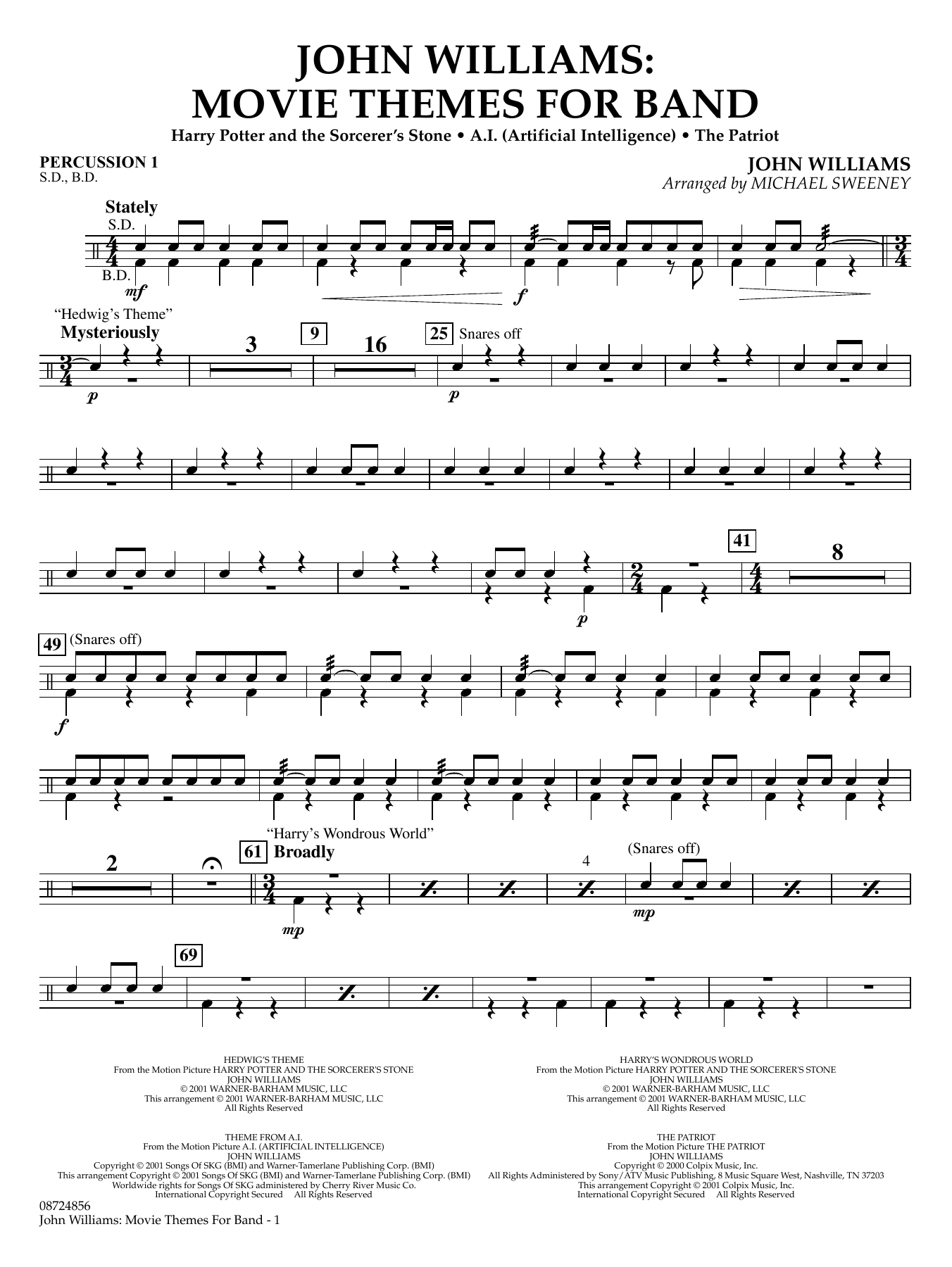 John Williams: Movie Themes for Band - Percussion 1