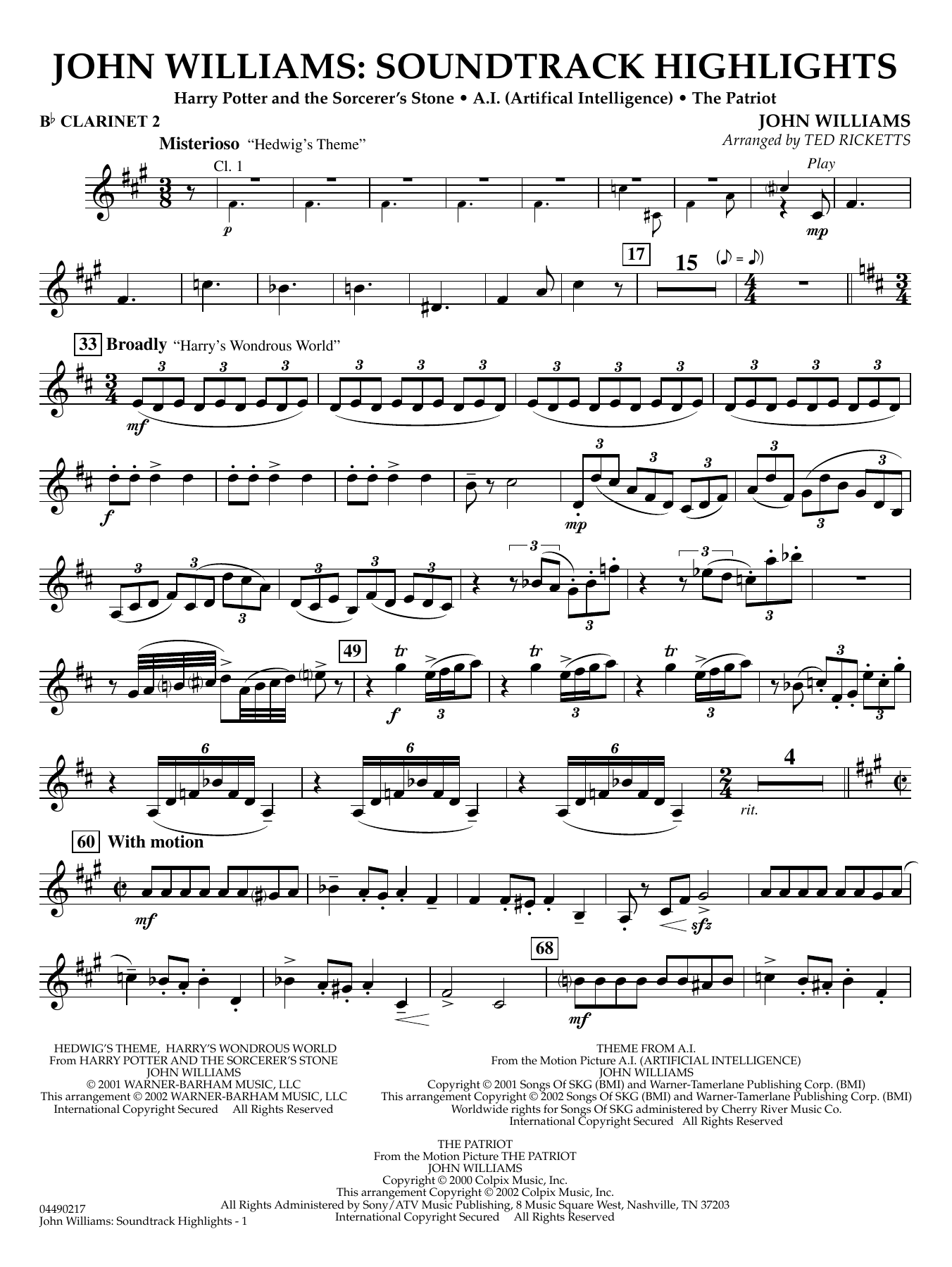 John Williams - Soundtrack Highlights - Bb Clarinet 2