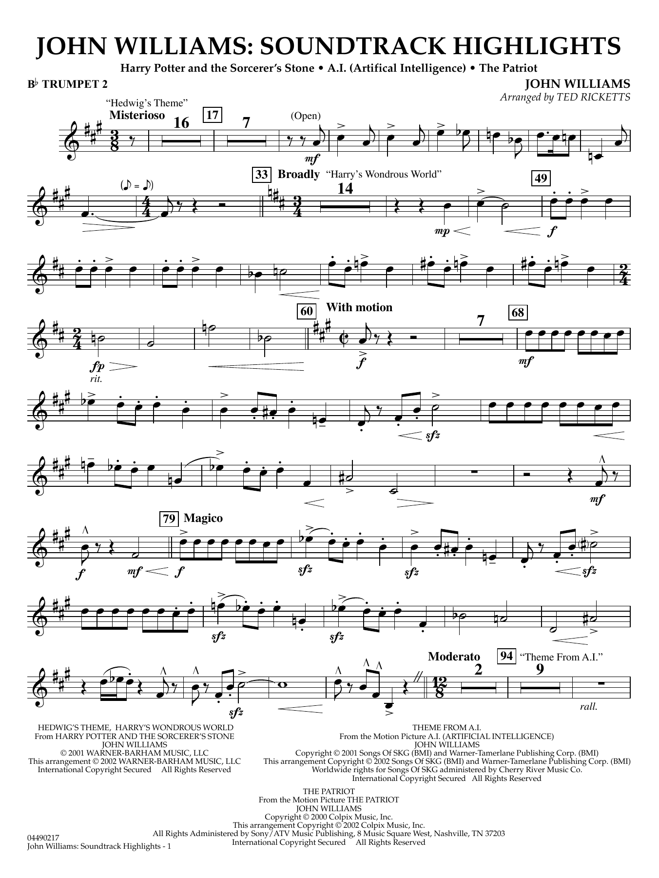 John Williams - Soundtrack Highlights - Bb Trumpet 2