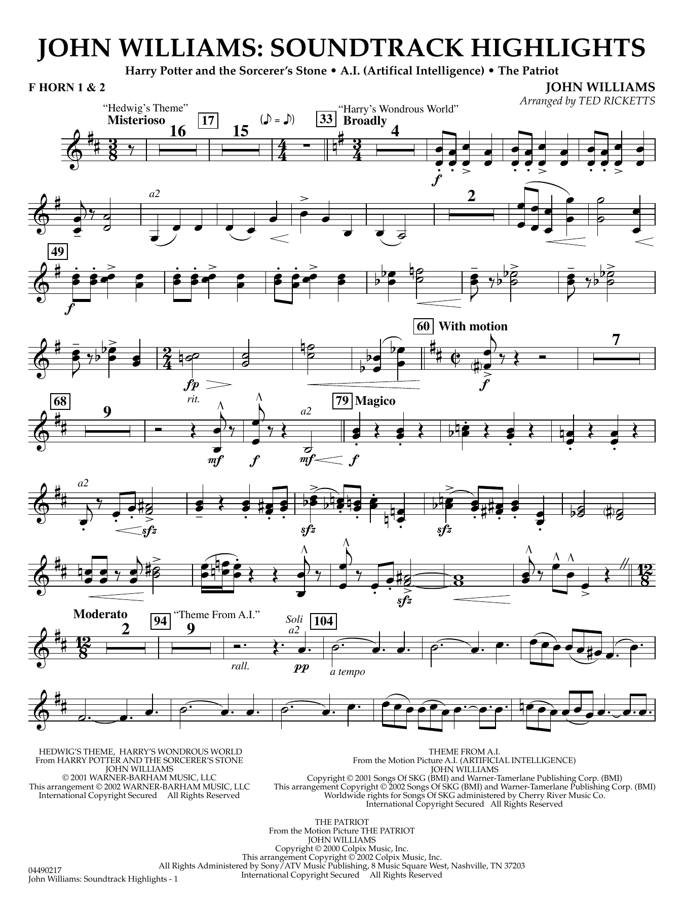 John Williams - Soundtrack Highlights - F Horn 1 & 2