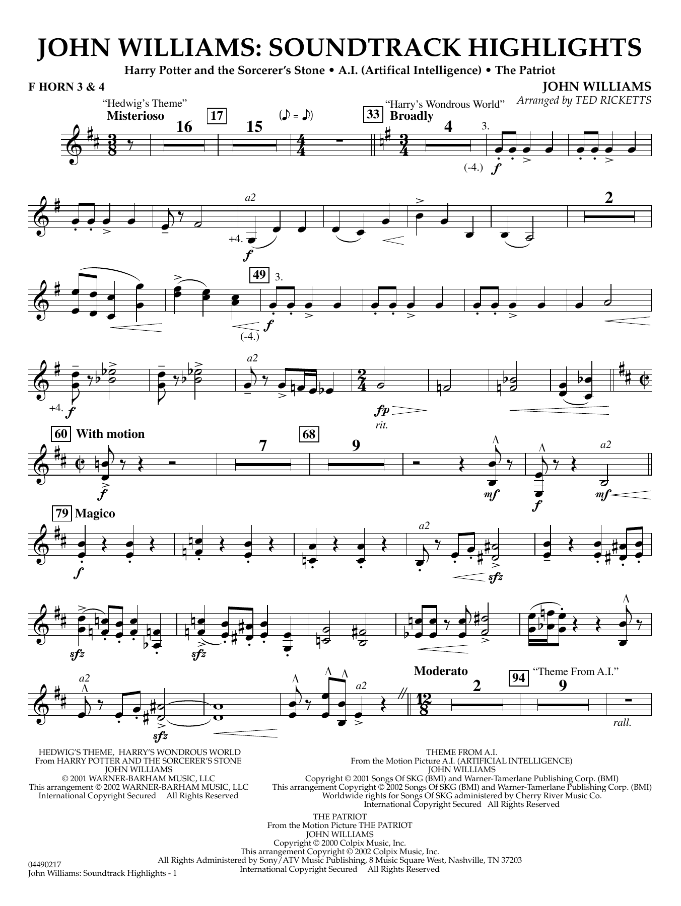 John Williams - Soundtrack Highlights - F Horn 3 & 4