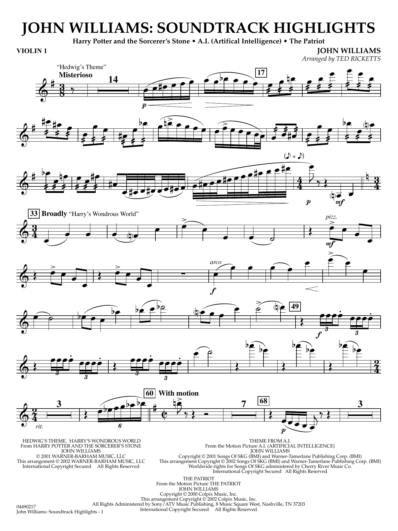 John Williams - Soundtrack Highlights - Violin 1