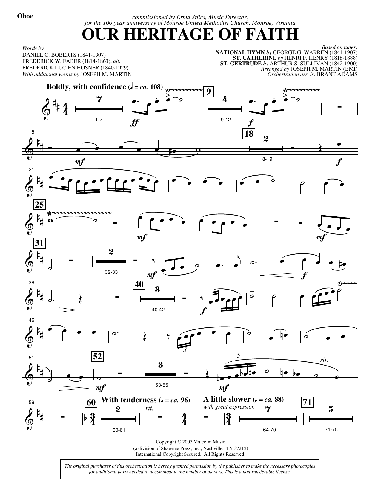 Our Heritage Of Faith (from Of Faith And Freedom) - Oboe