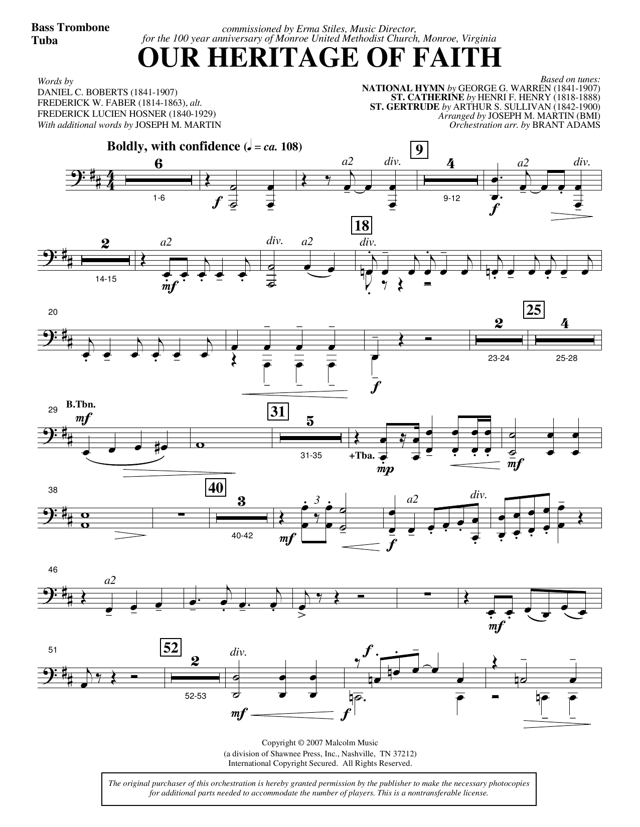 Our Heritage Of Faith (from Of Faith And Freedom) - Bass Trombone/Tuba