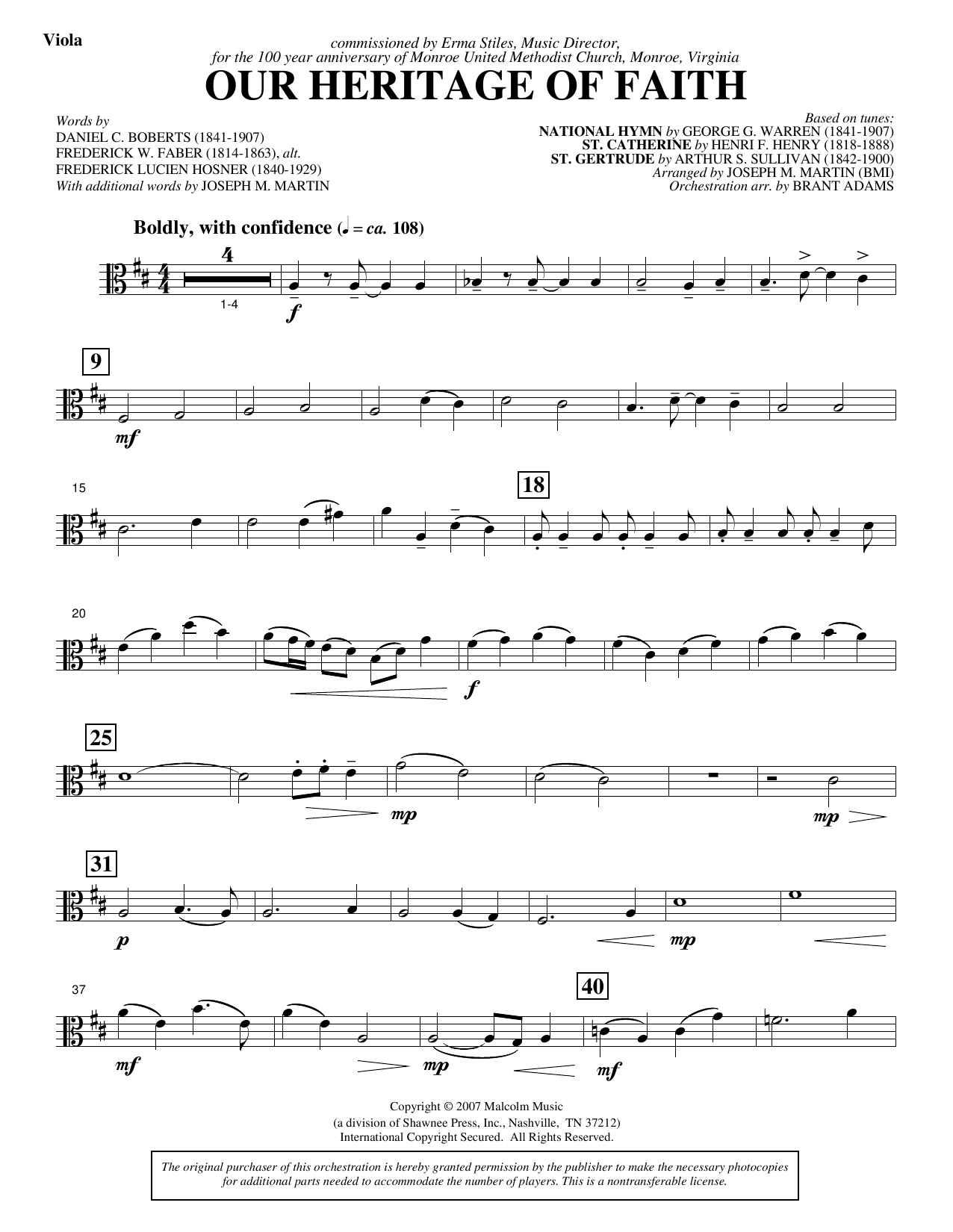 Our Heritage Of Faith (from Of Faith And Freedom) - Viola