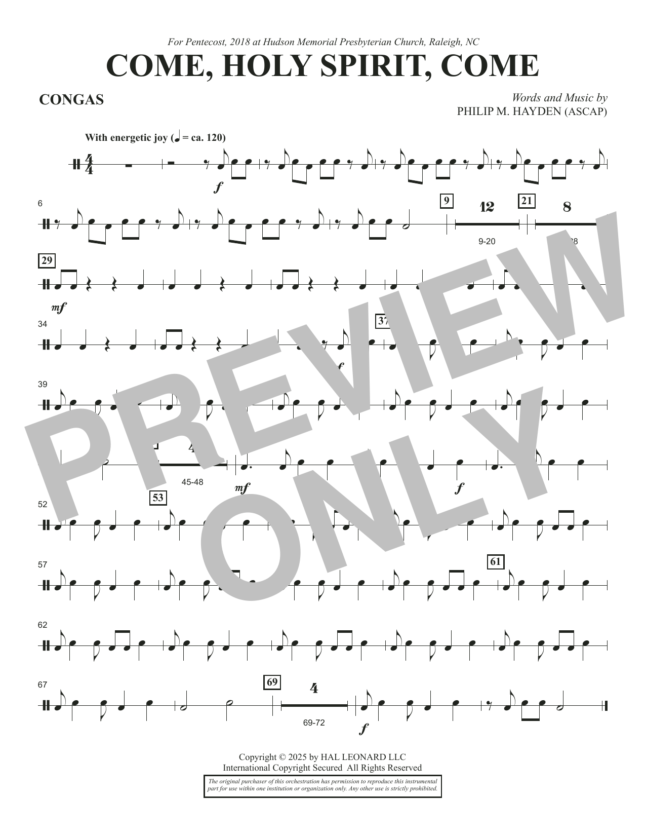 Come, Holy Spirit, Come - Congas