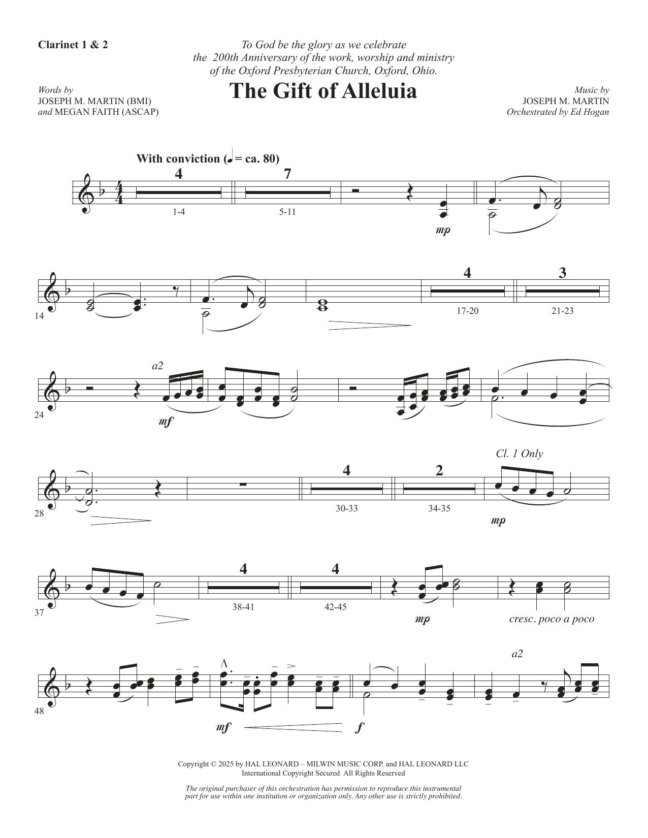 The Gift Of Alleluia - Clarinet 1 & 2