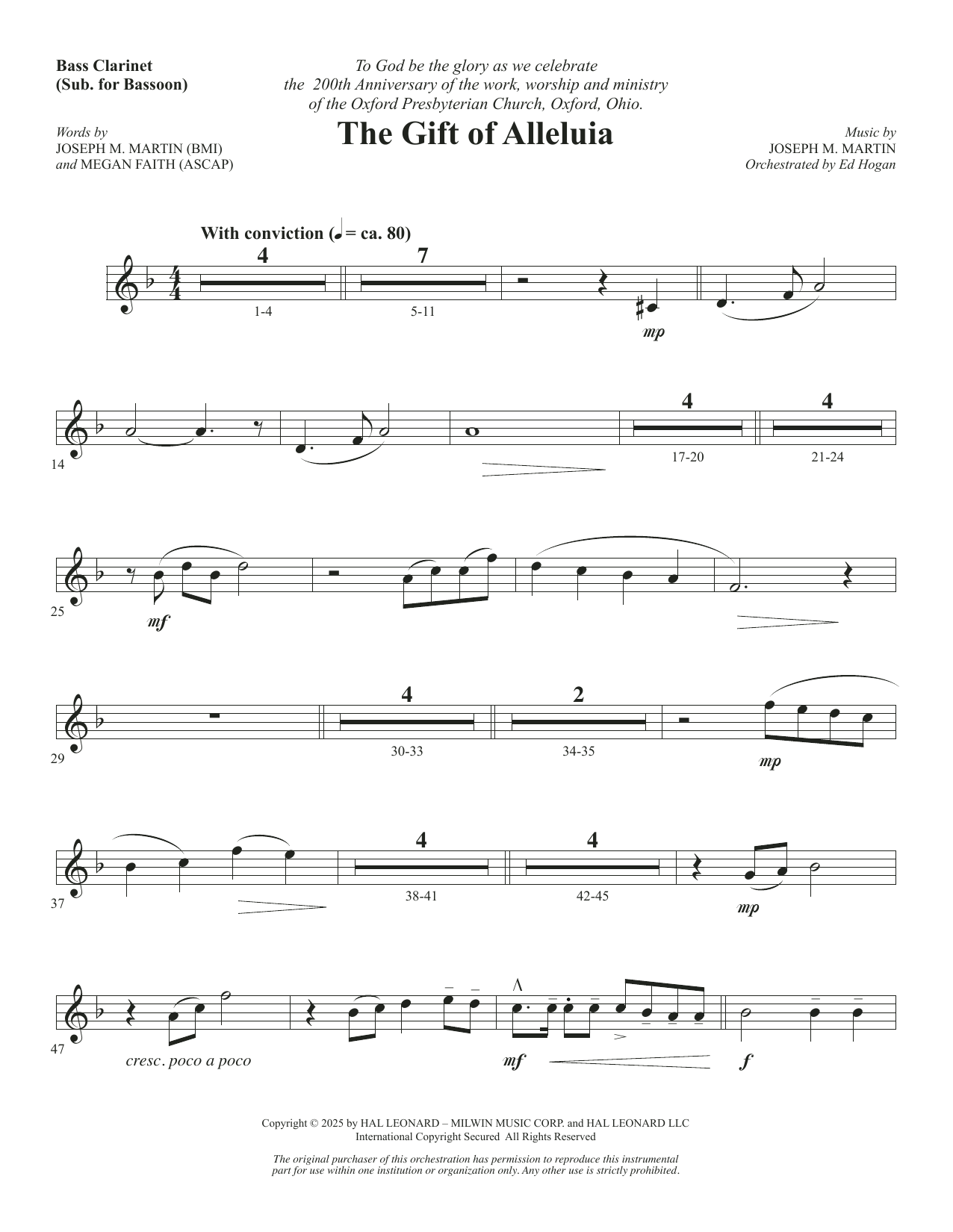 The Gift Of Alleluia - Bass Clarinet (sub. Bassoon)