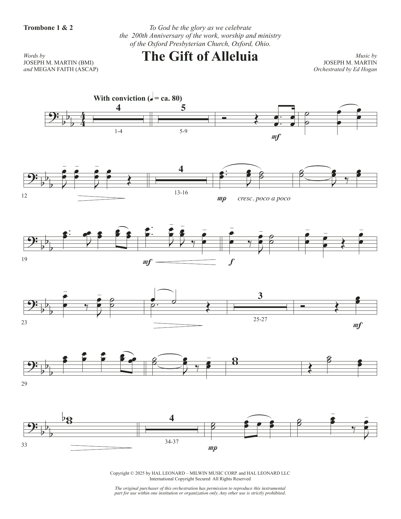 The Gift Of Alleluia - Trombone 1 & 2