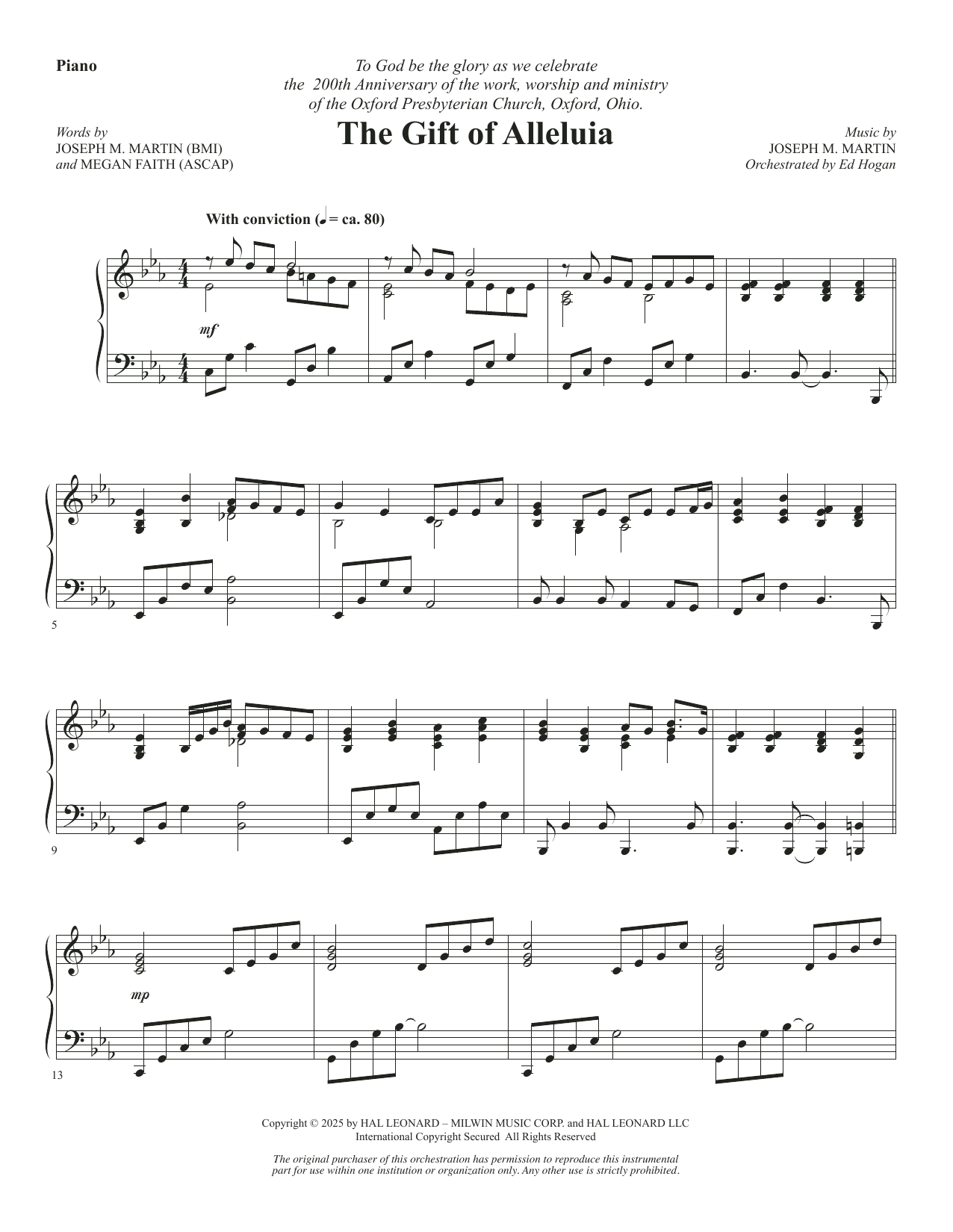 The Gift Of Alleluia - Piano