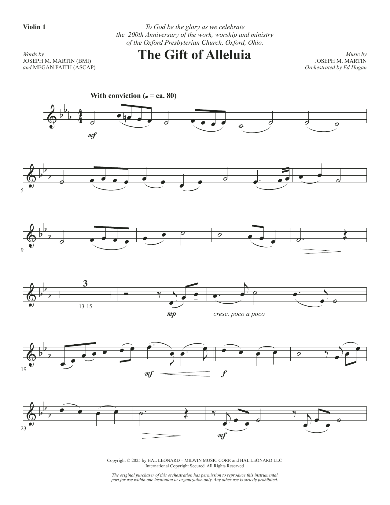 The Gift Of Alleluia - Violin 1