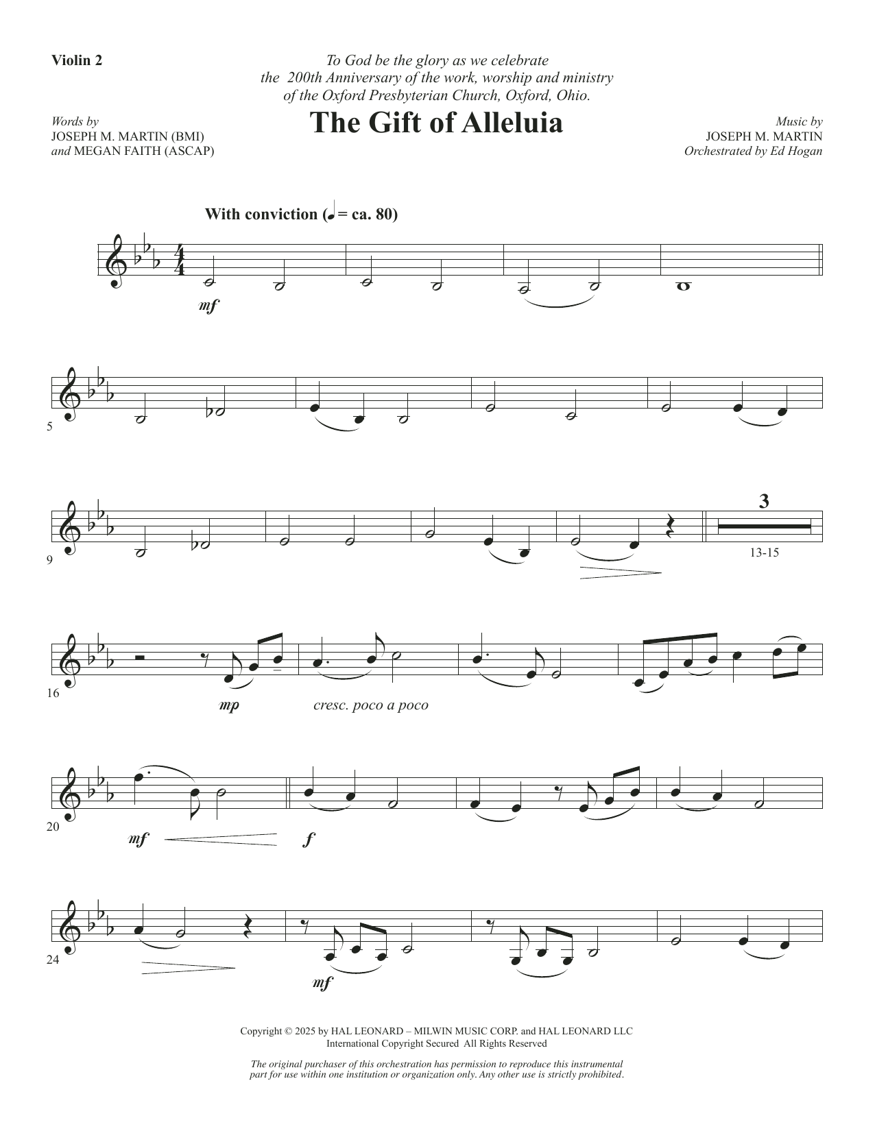 The Gift Of Alleluia - Violin 2