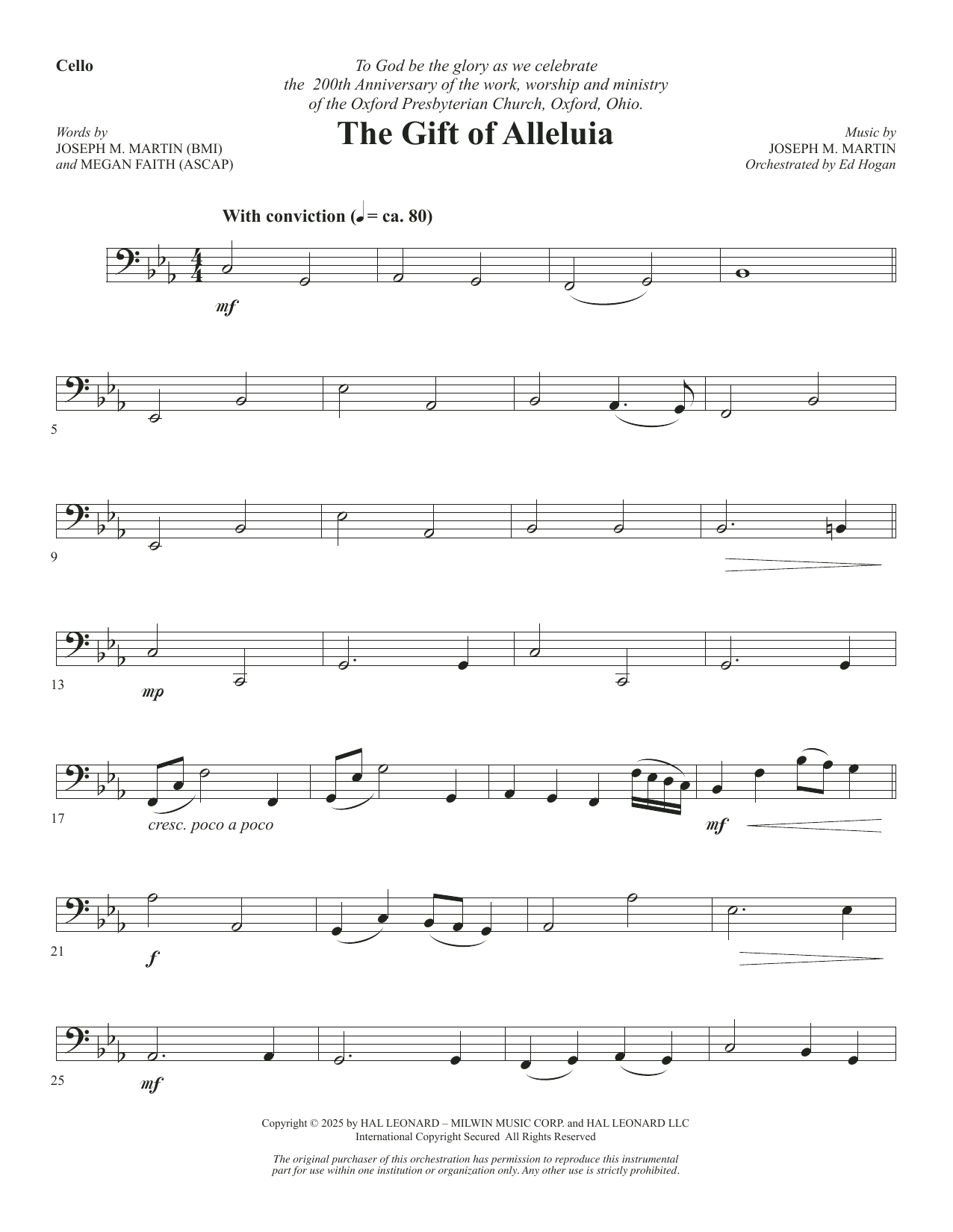 The Gift Of Alleluia - Cello