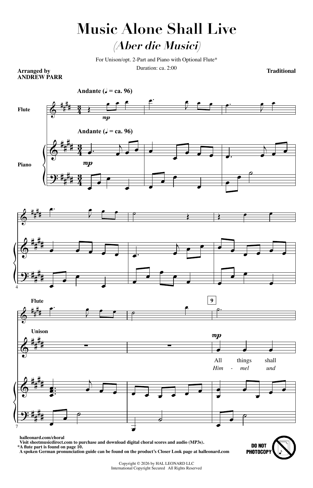 Music Alone Shall Live (Aber Die Musici)