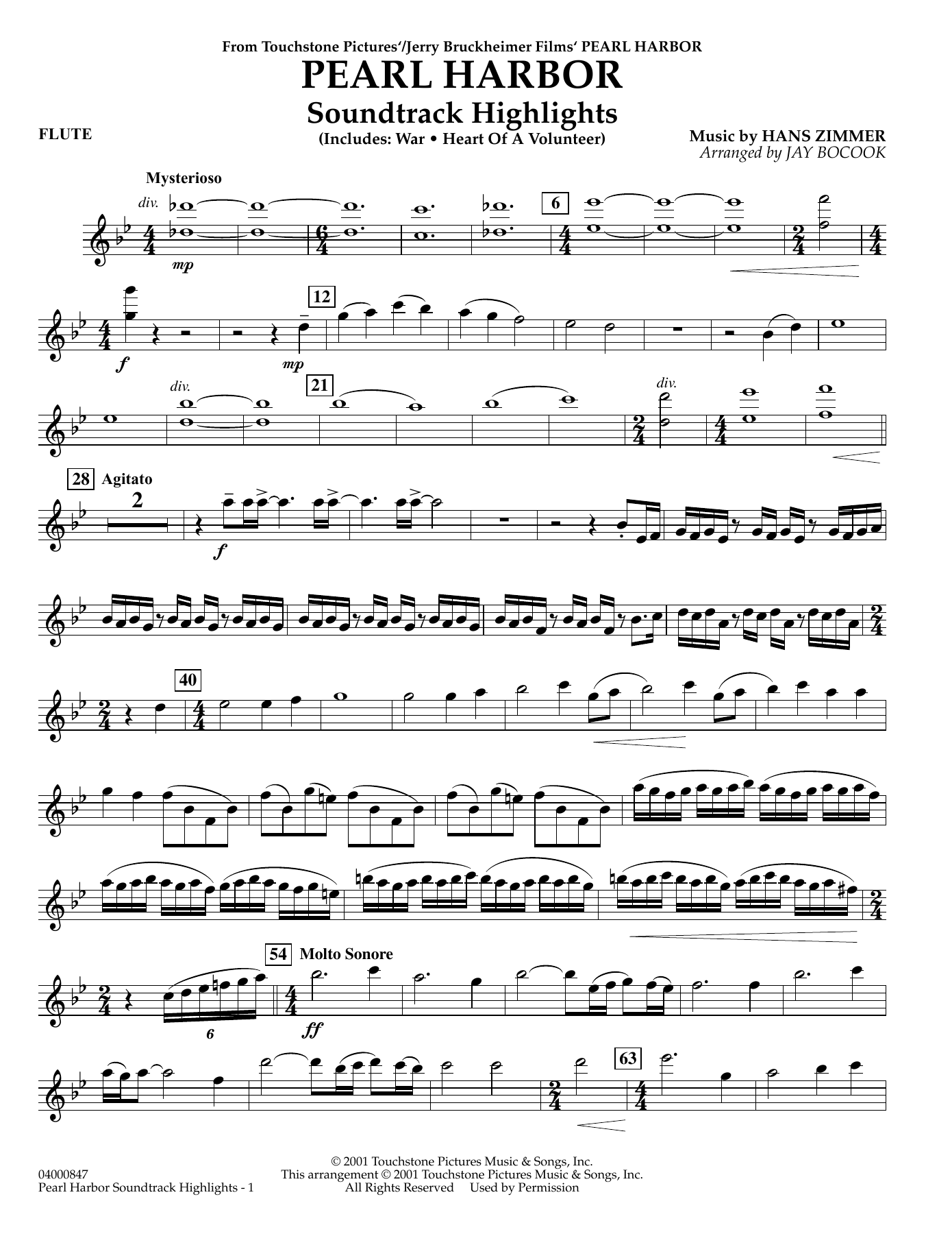 Pearl Harbor Soundtrack Highlights (arr. Jay Bocook) - Flute