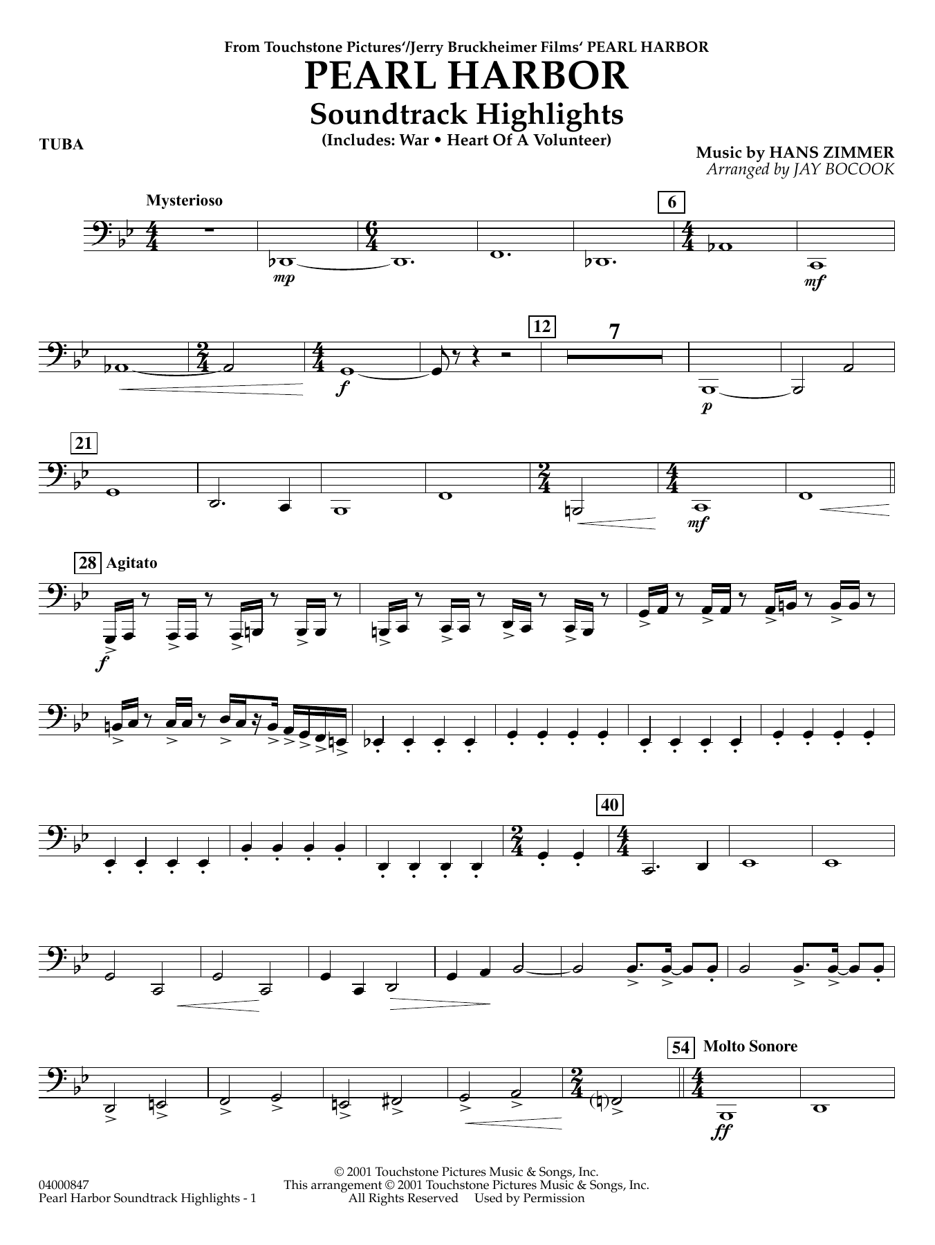 Pearl Harbor Soundtrack Highlights (arr. Jay Bocook) - Tuba