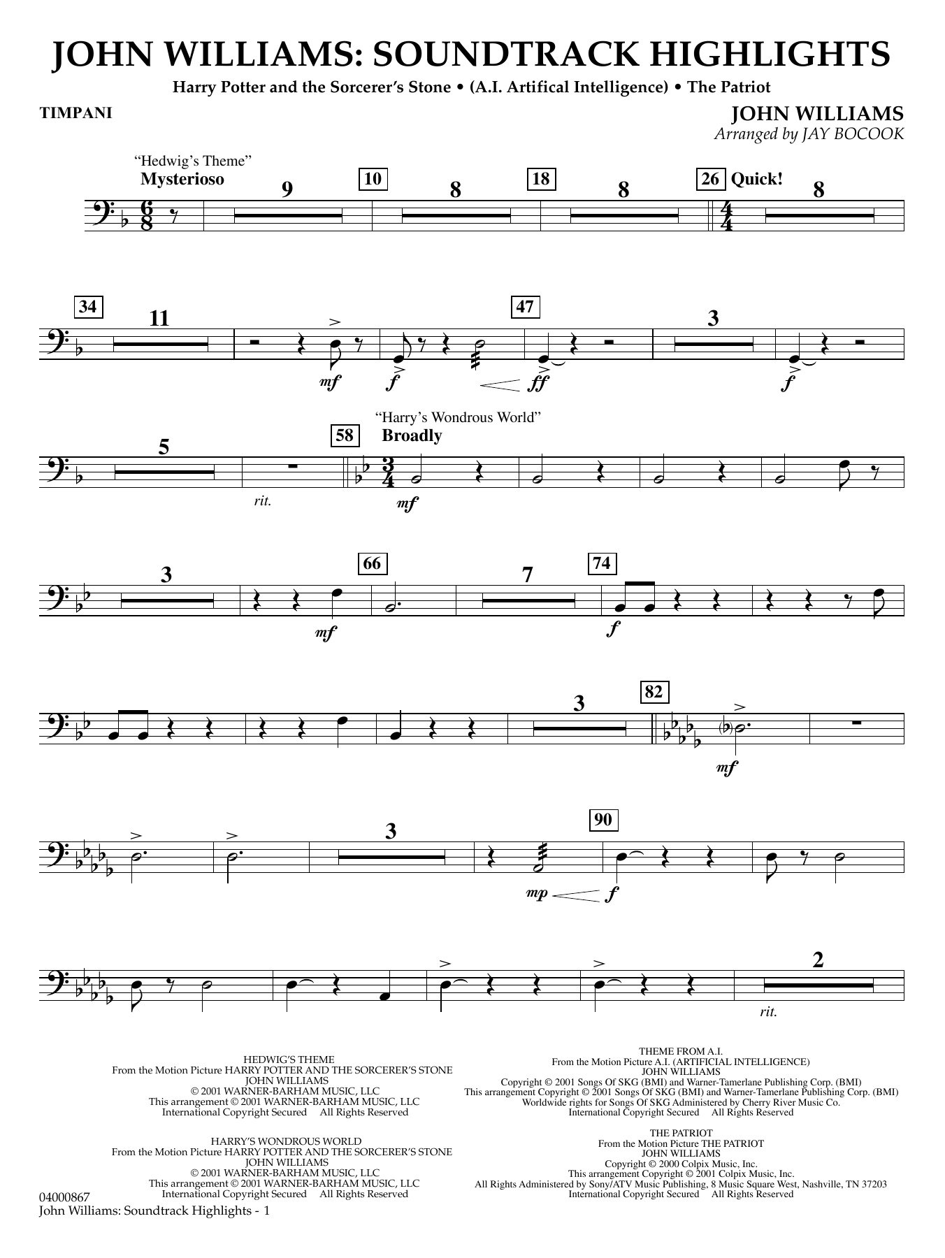 John Williams: Soundtrack Highlights (arr. Jay Bocook) - Timpani