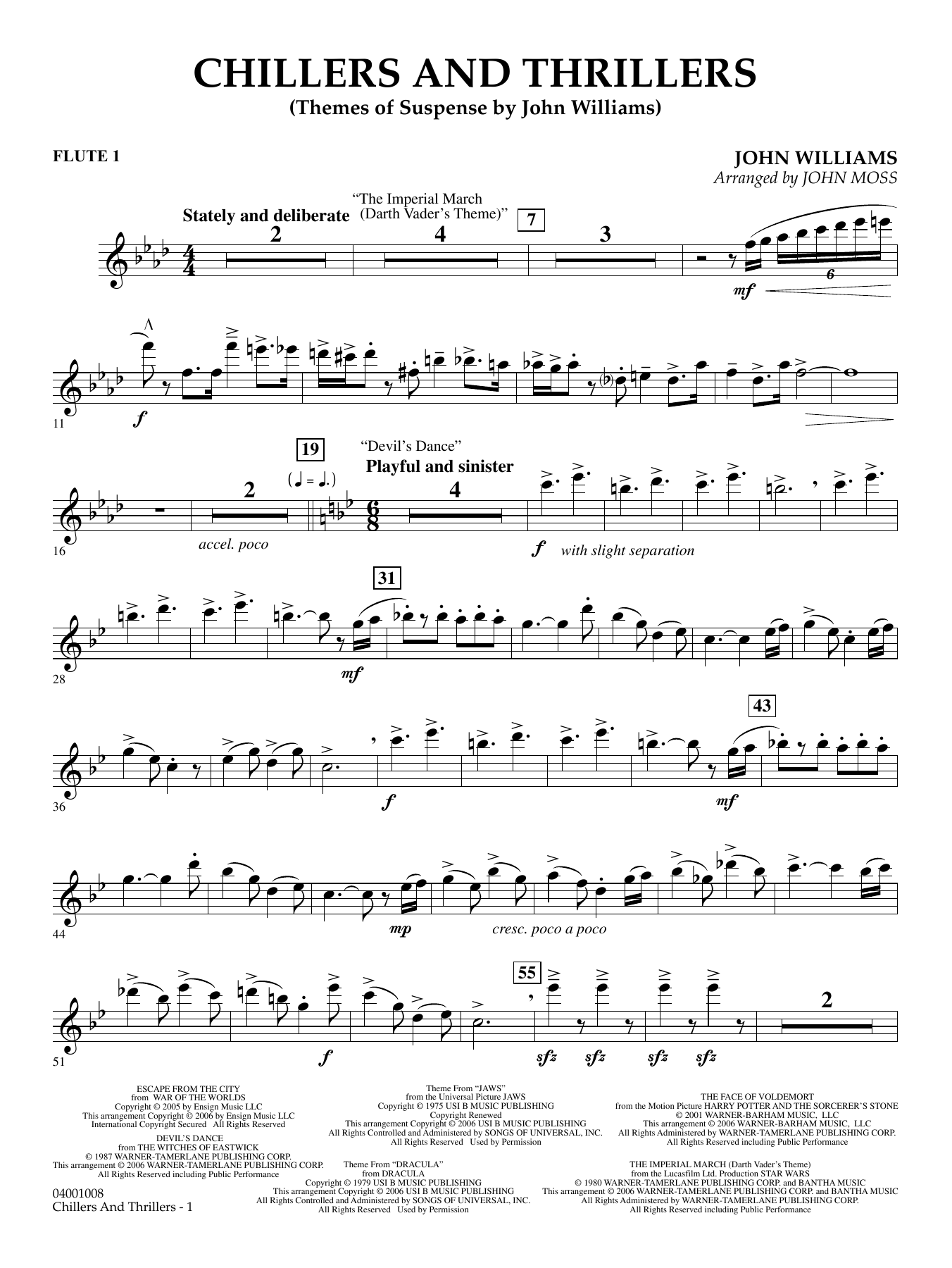 Chillers and Thrillers (arr. John Moss) - Flute 1