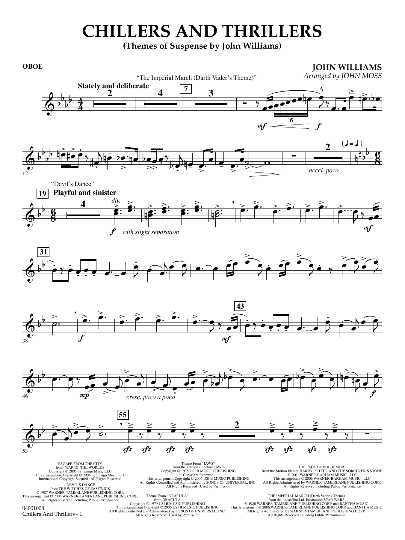 Chillers and Thrillers (arr. John Moss) - Oboe