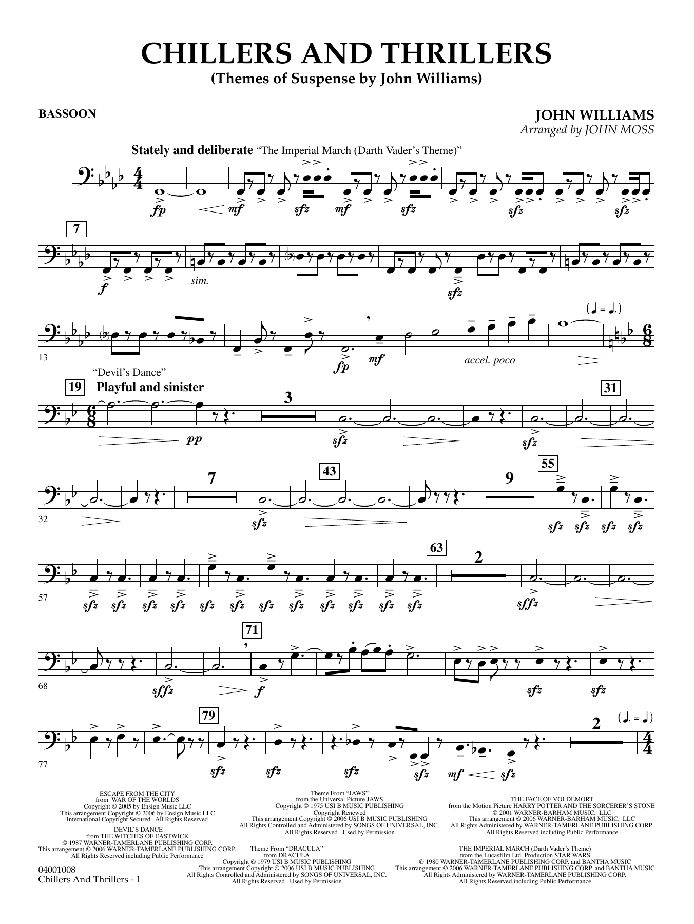 Chillers and Thrillers (arr. John Moss) - Bassoon