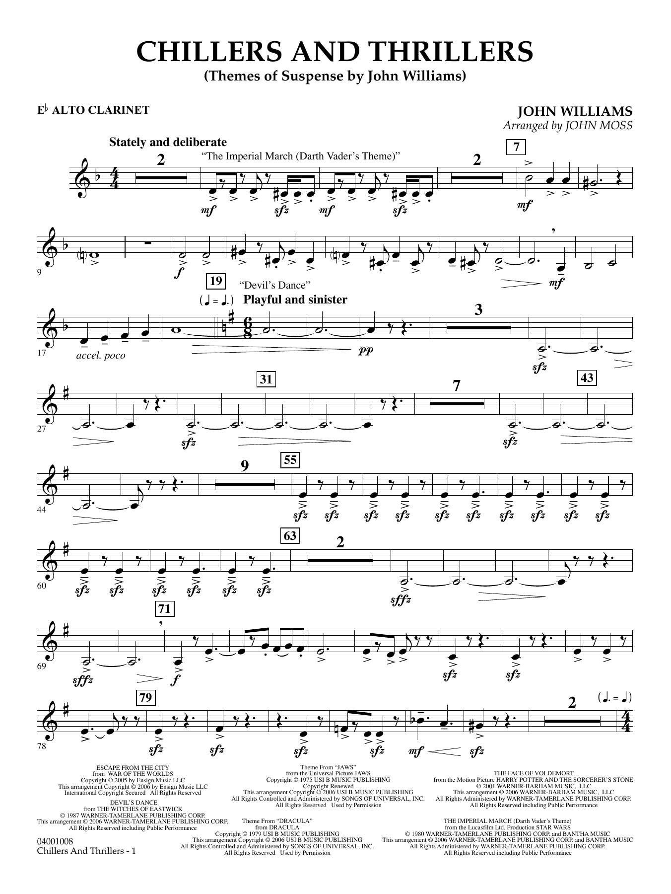 Chillers and Thrillers (arr. John Moss) - Eb Alto Clarinet