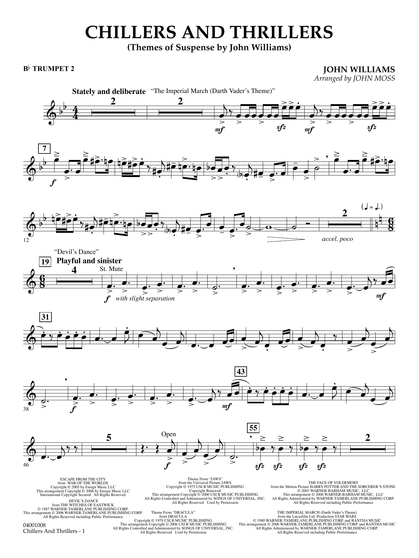Chillers and Thrillers (arr. John Moss) - Bb Trumpet 2