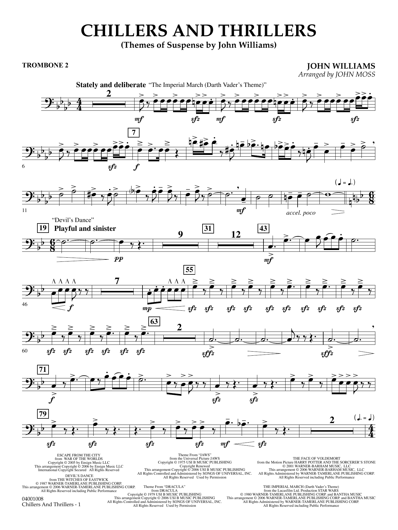 Chillers and Thrillers (arr. John Moss) - Trombone 2