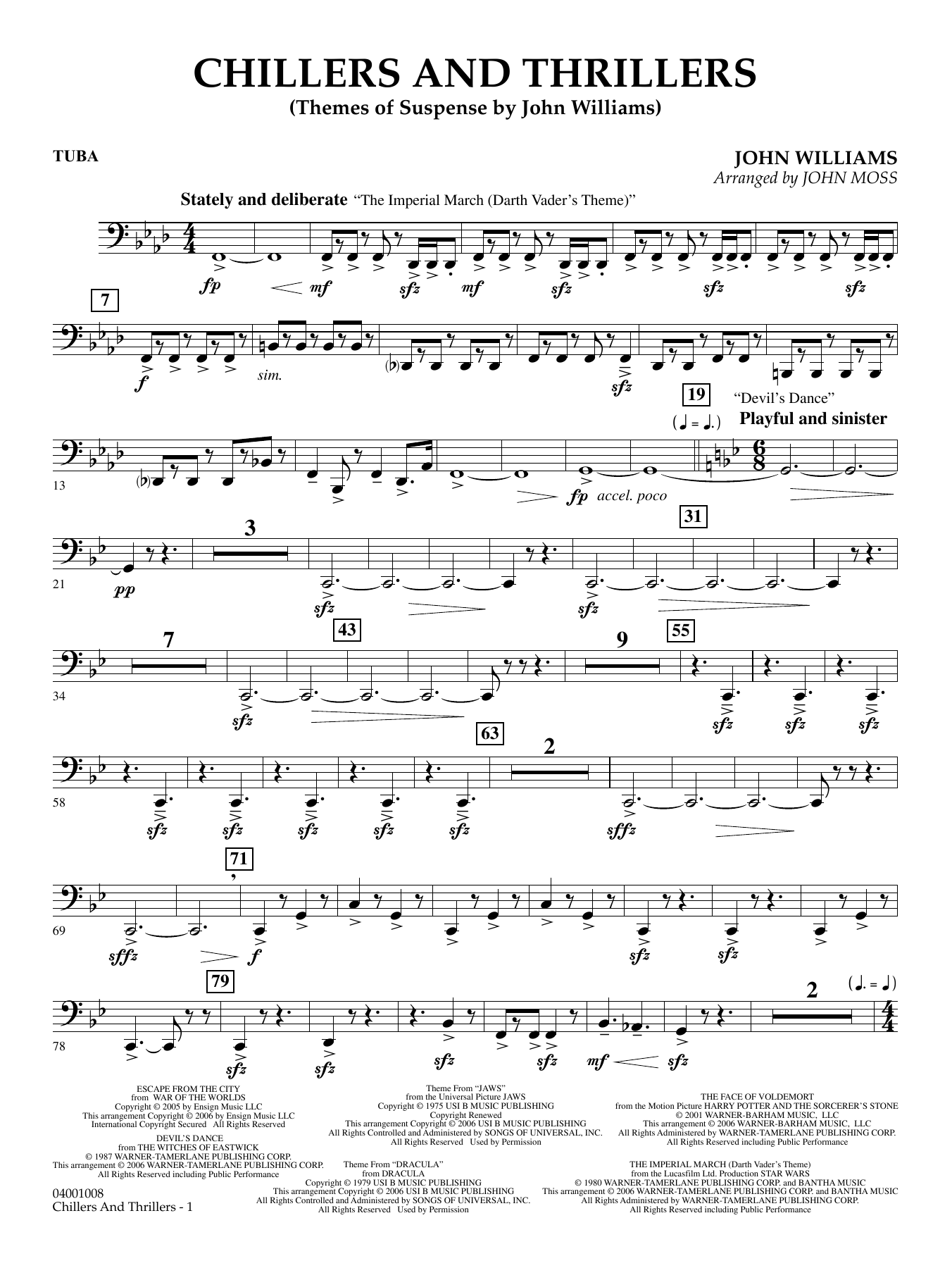 Chillers and Thrillers (arr. John Moss) - Tuba