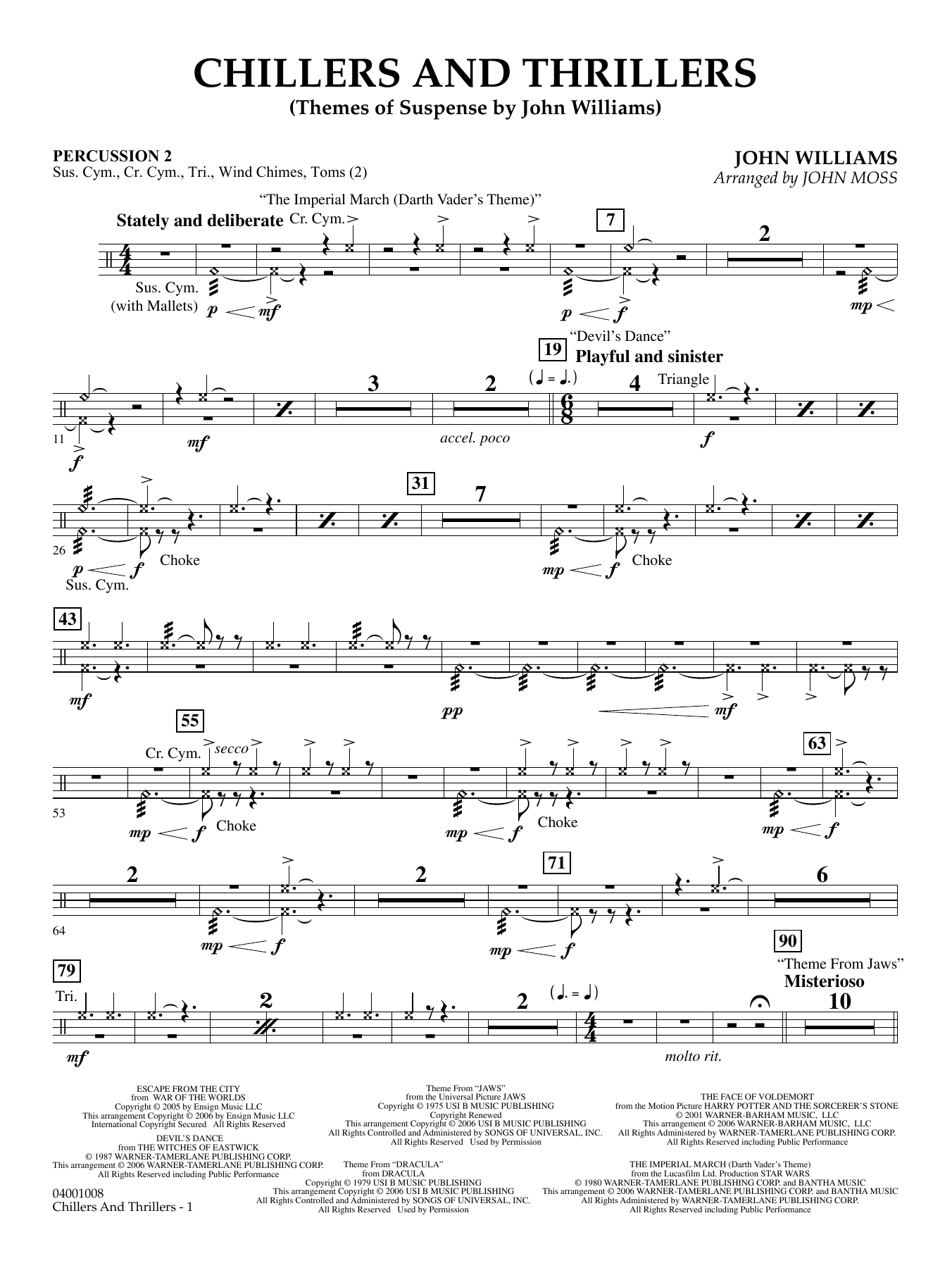 Chillers and Thrillers (arr. John Moss) - Percussion 2