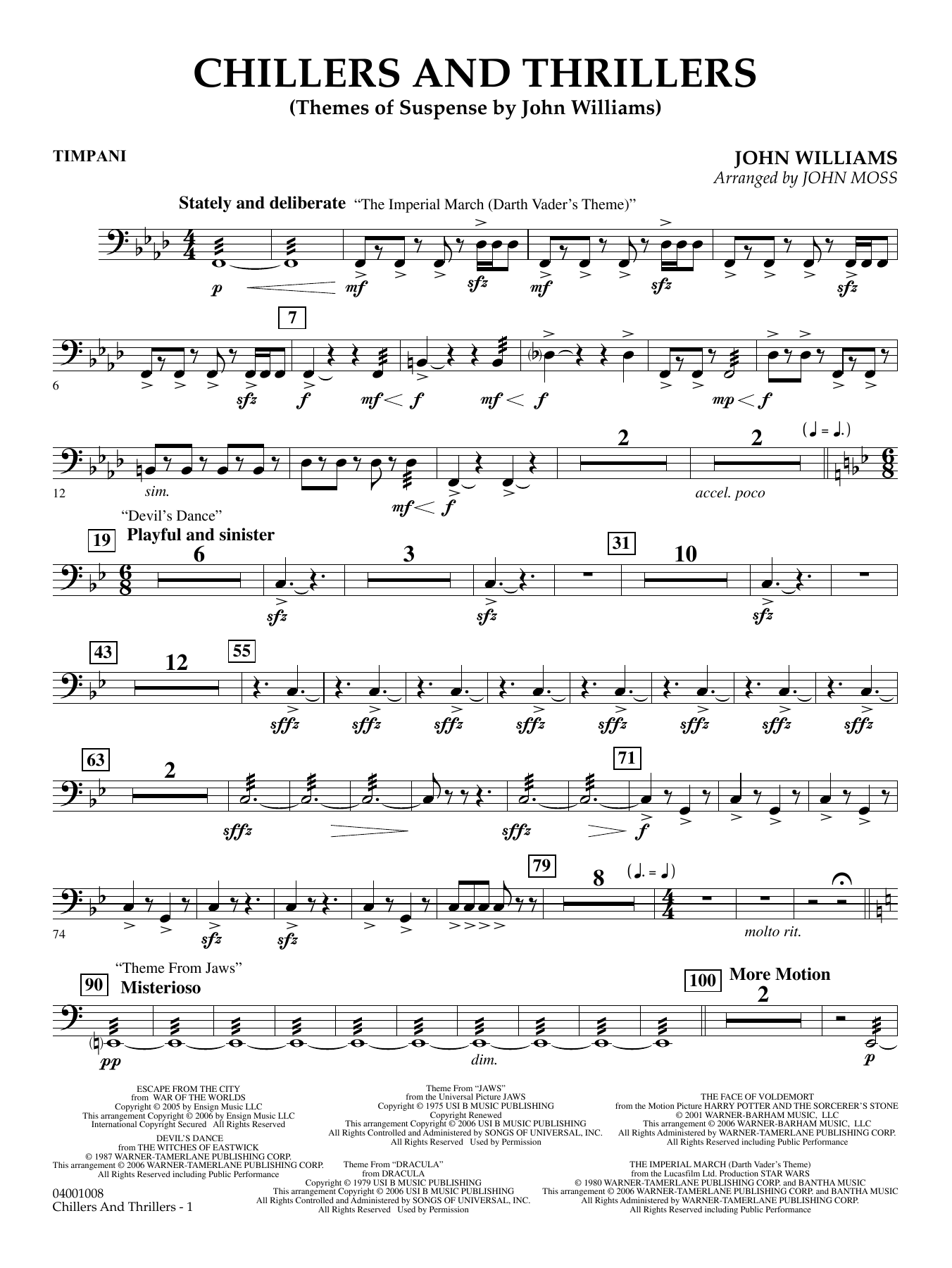Chillers and Thrillers (arr. John Moss) - Timpani