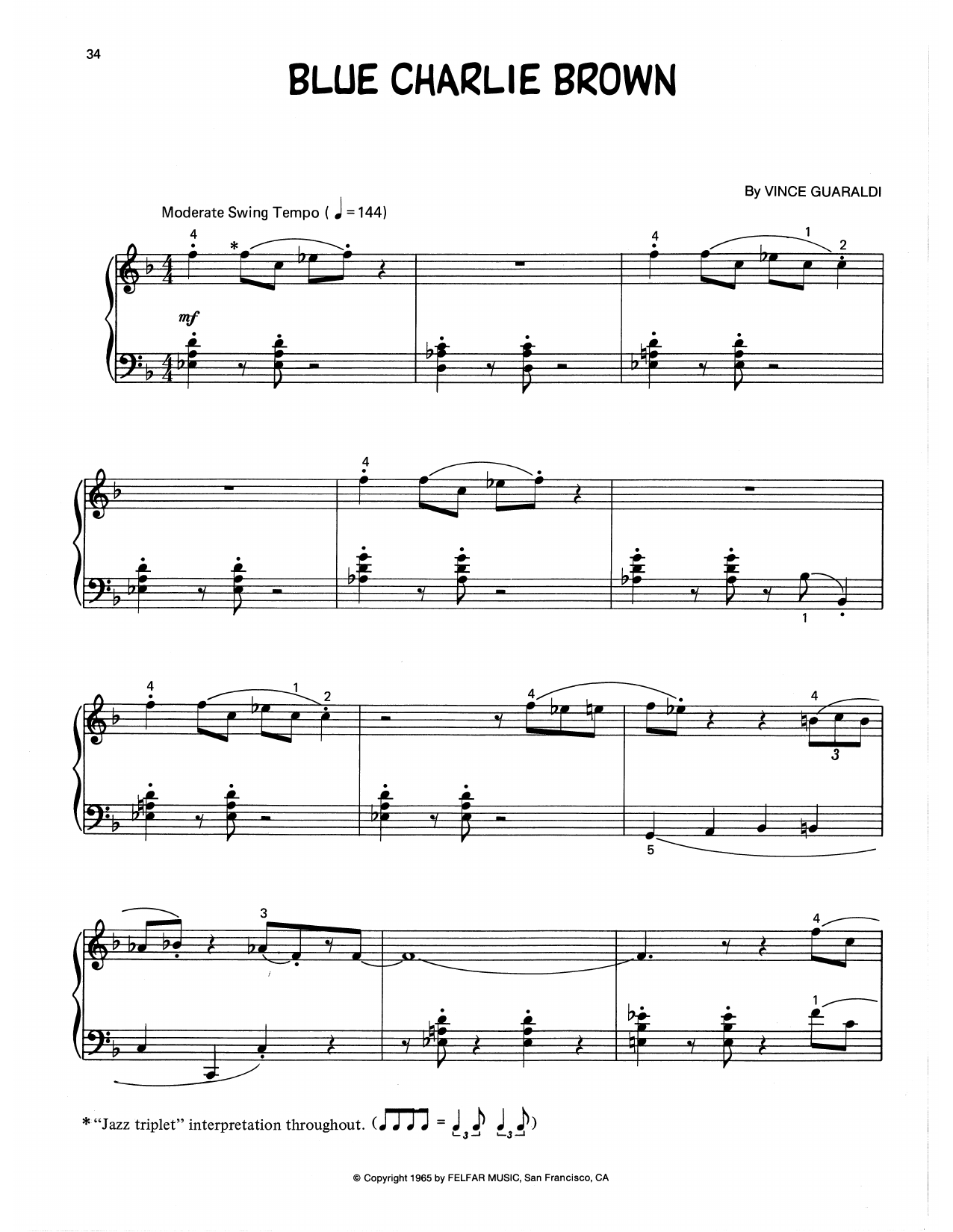 Blue Charlie Brown (arr. Lee Evans)