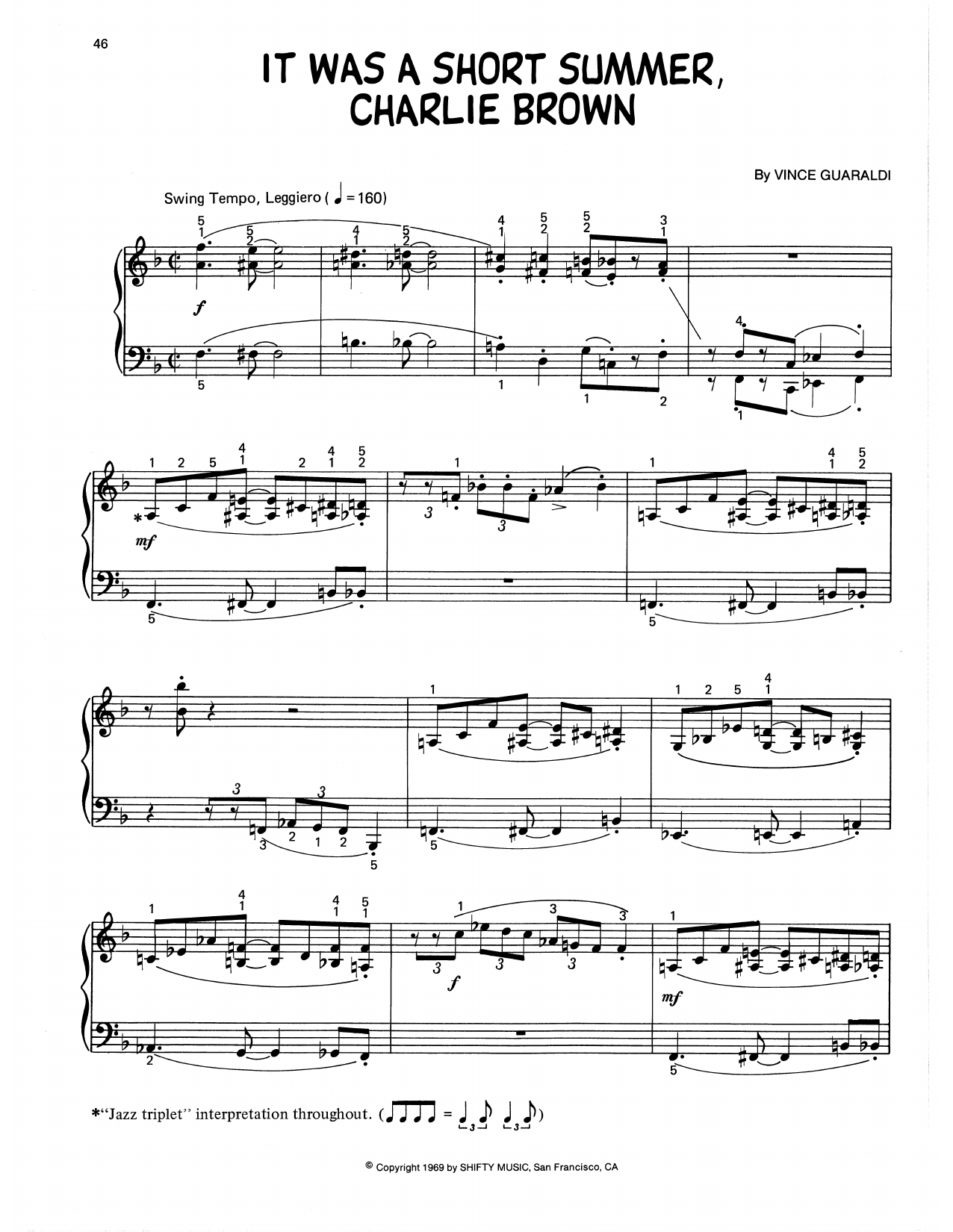 It Was A Short Summer, Charlie Brown (arr. Lee Evans)