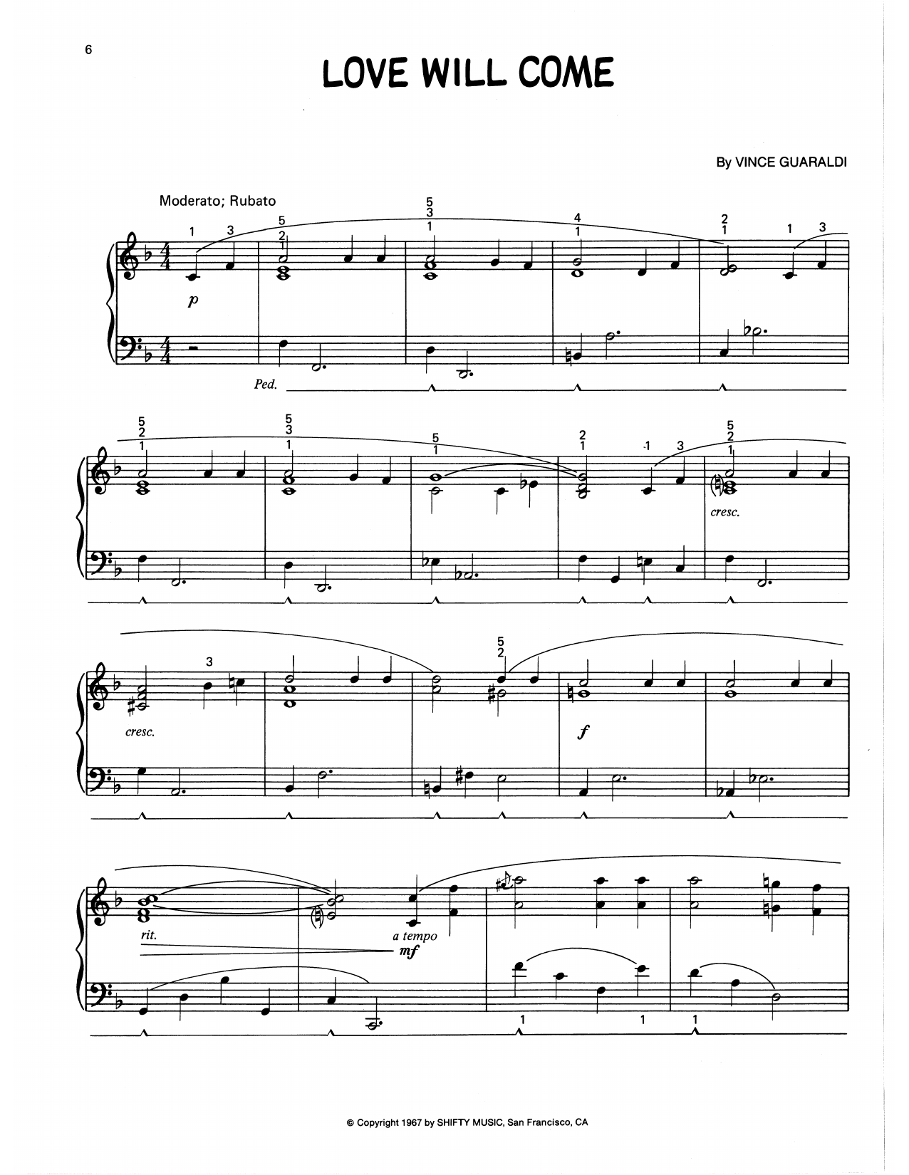 Love Will Come (arr. Lee Evans)