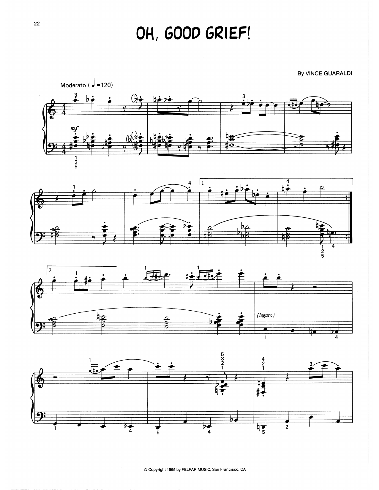 Oh, Good Grief (arr. Lee Evans)