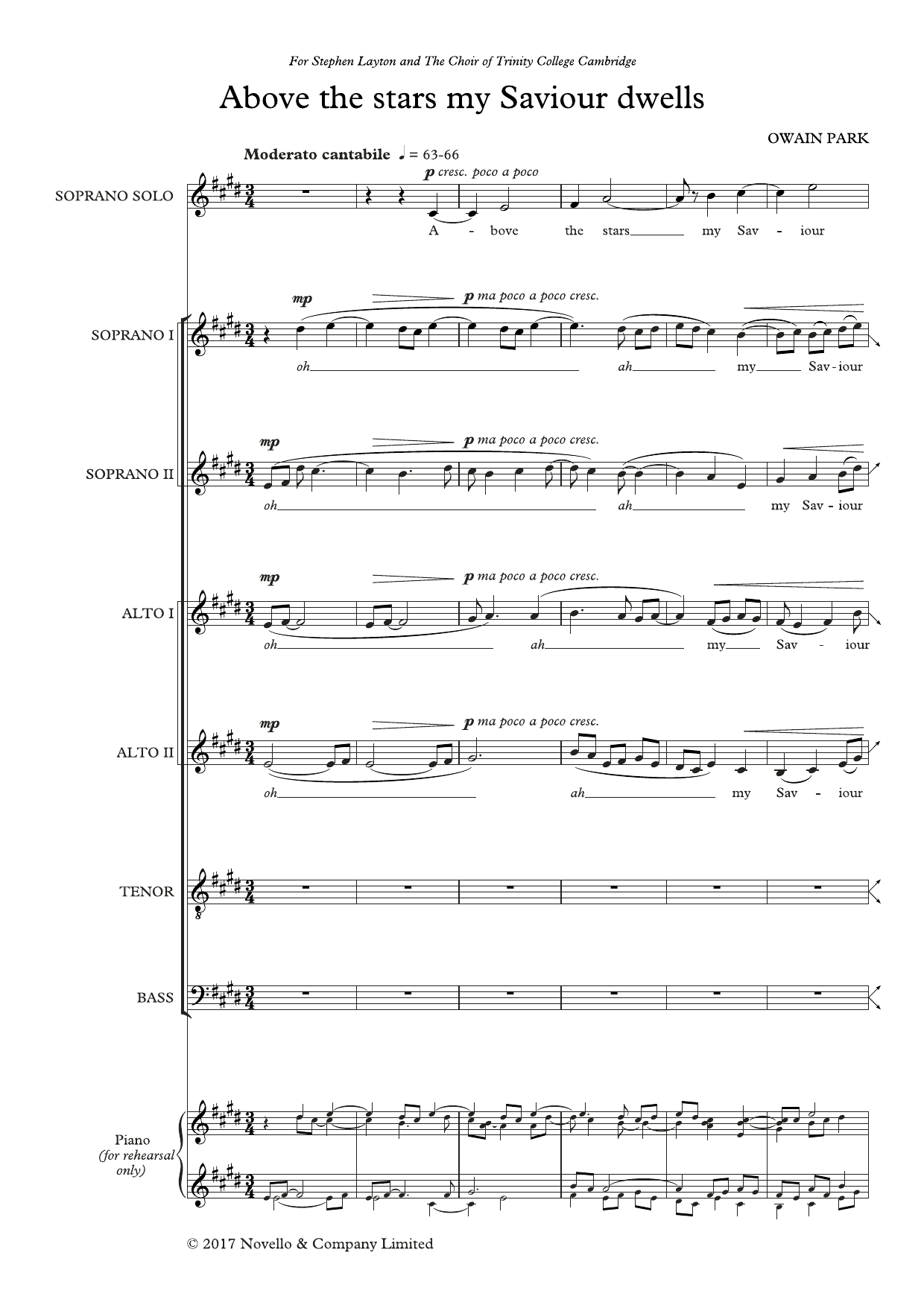 Above The Stars My Saviour Dwells: SATB Choral Octavo