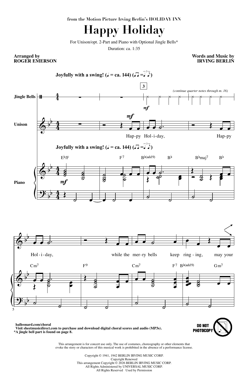 Happy Holiday (arr. Roger Emerson)