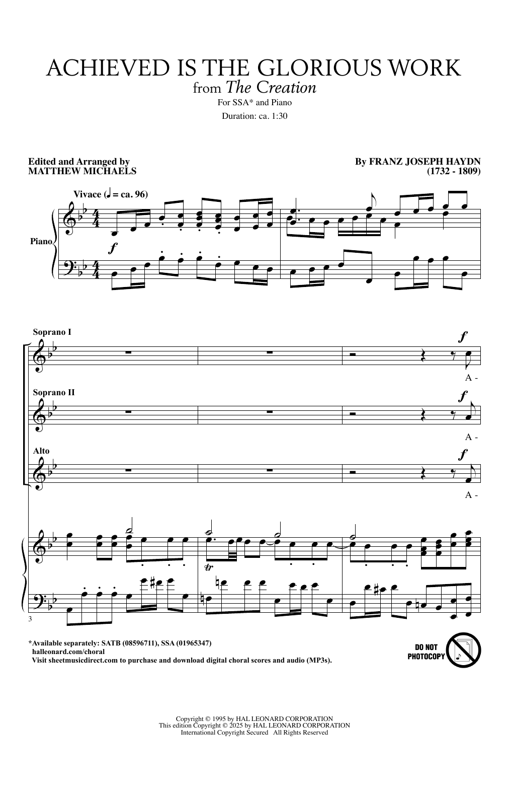 Achieved Is The Glorious Work (arr. Matthew Michaels)