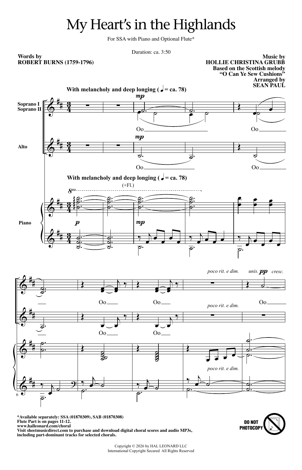 My Heart's In The Highlands (arr. Sean Paul)