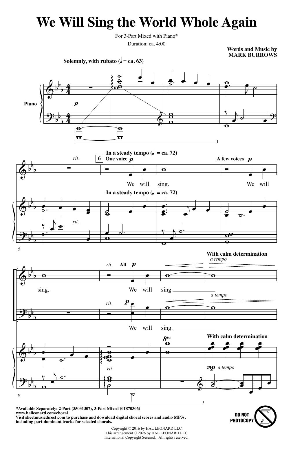 We Will Sing The World Whole Again