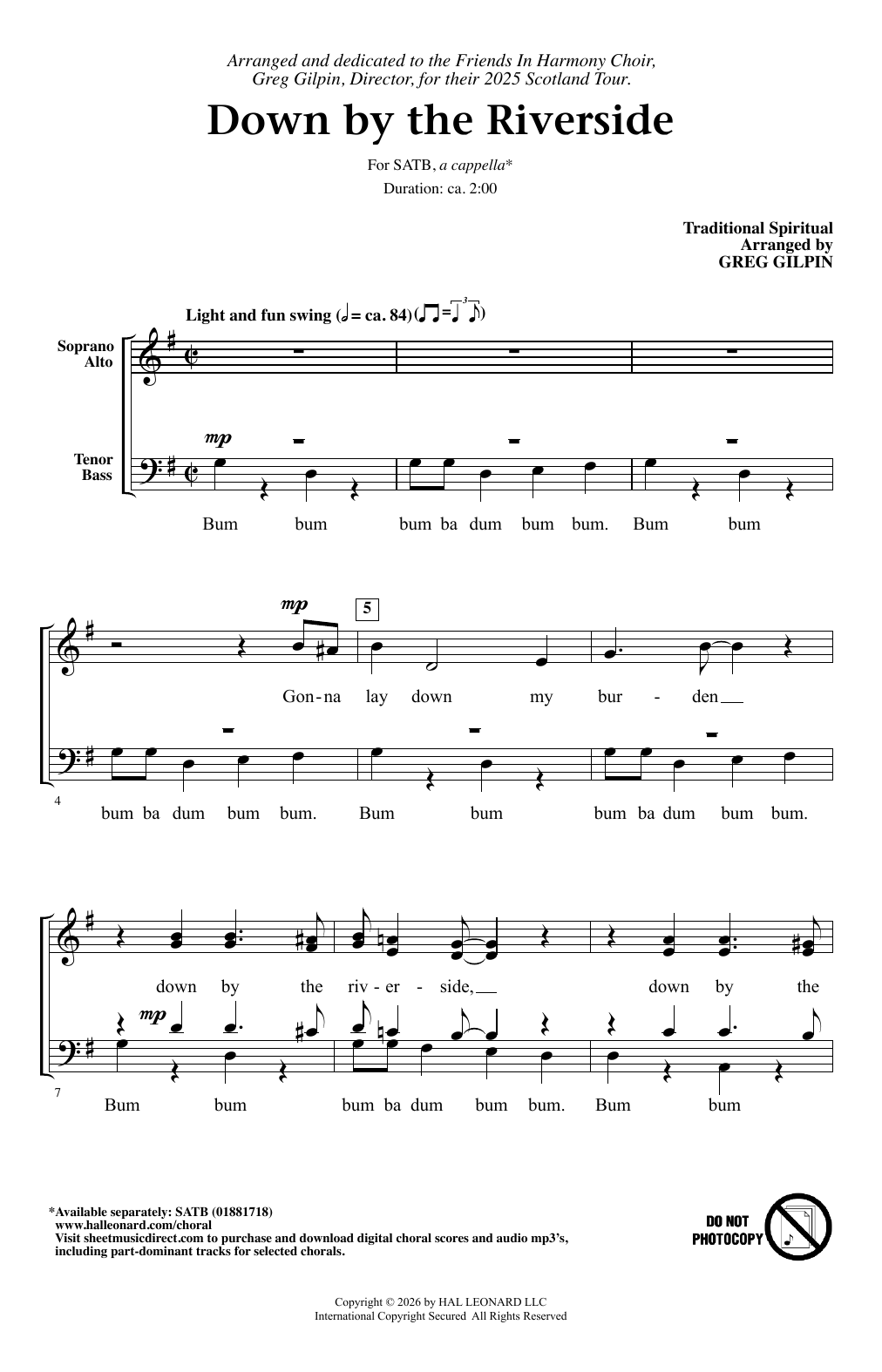 Down By The Riverside (arr. Greg Gilpin)