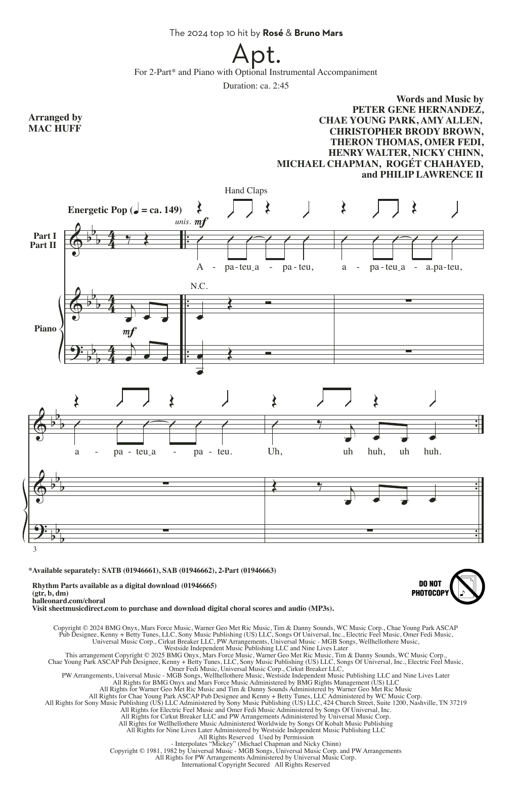 APT. (arr. Mac Huff)