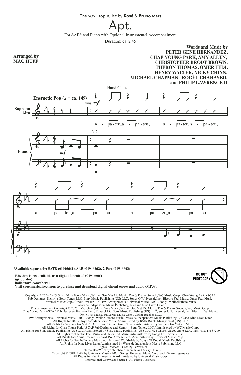 APT. (arr. Mac Huff)